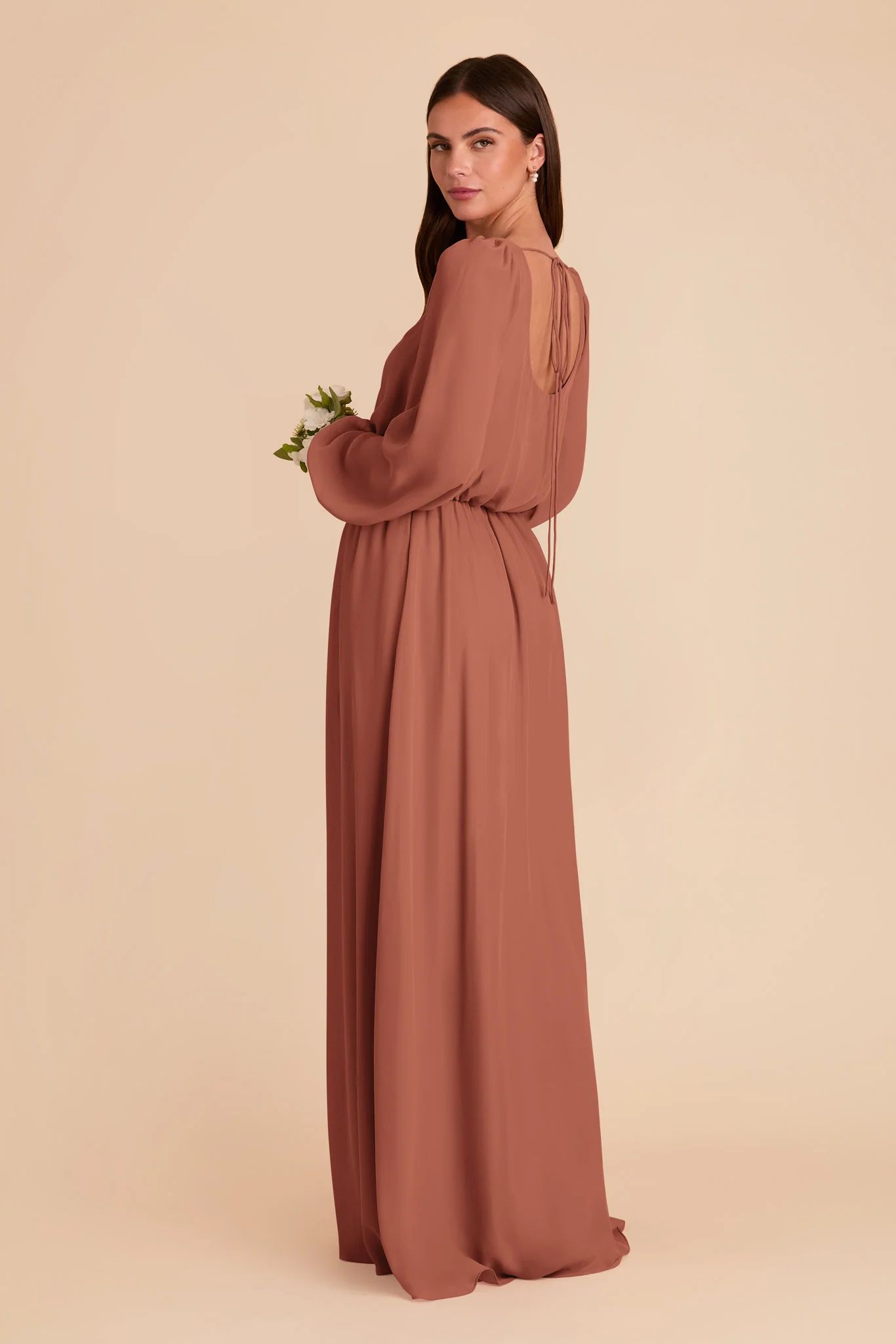 Eloise Chiffon Dress - Desert Rose - Image 4