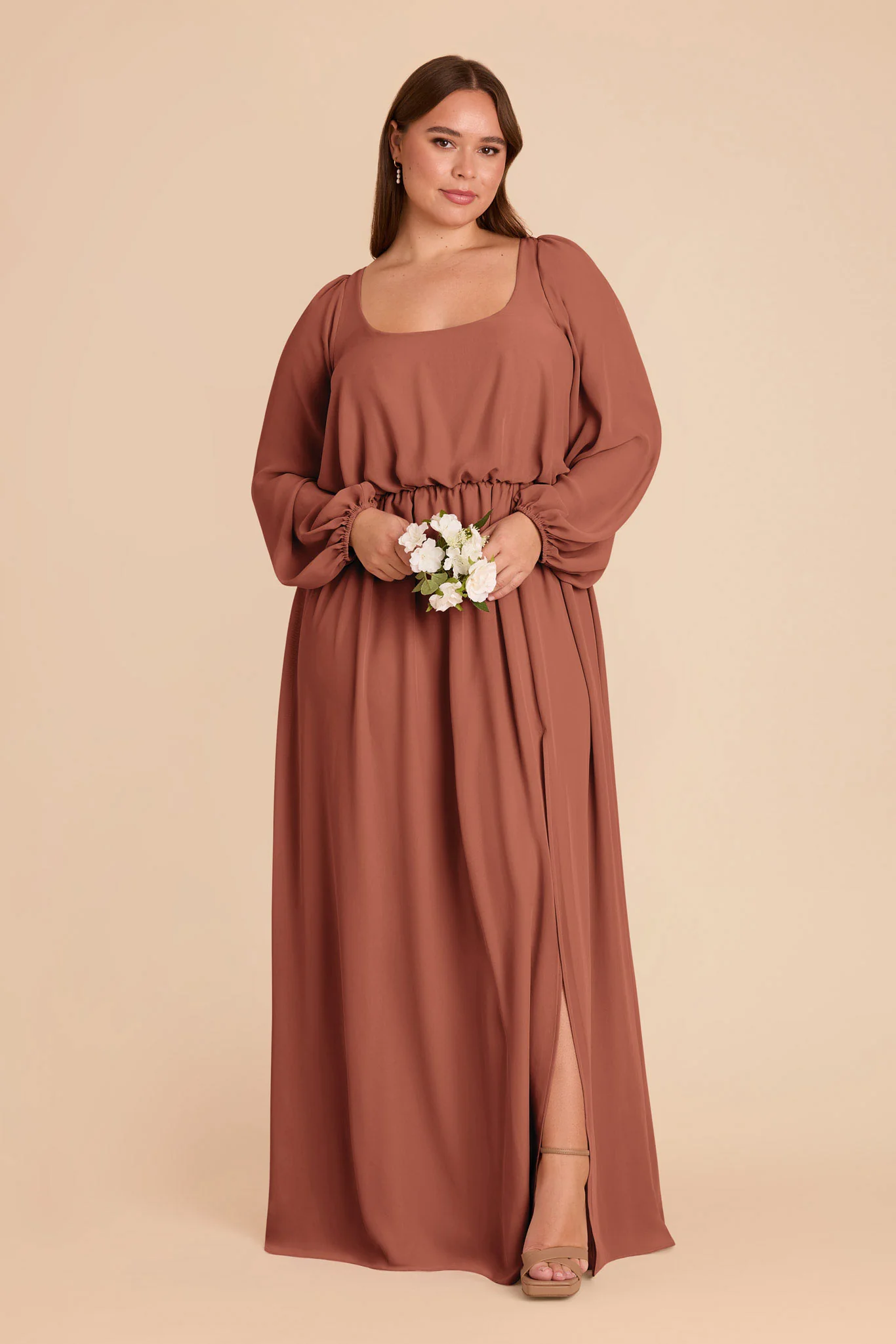 Eloise Chiffon Dress - Desert Rose - Image 6