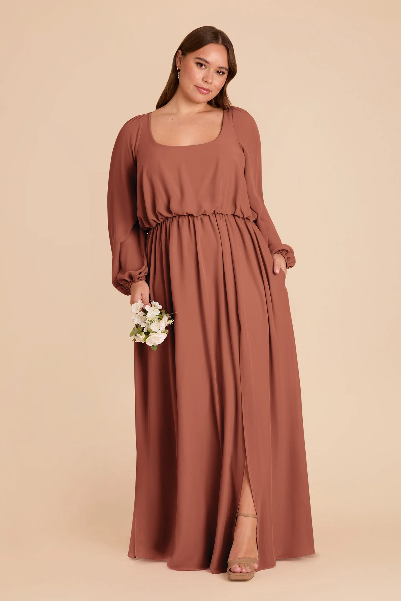 Eloise Chiffon Dress - Desert Rose - Image 7