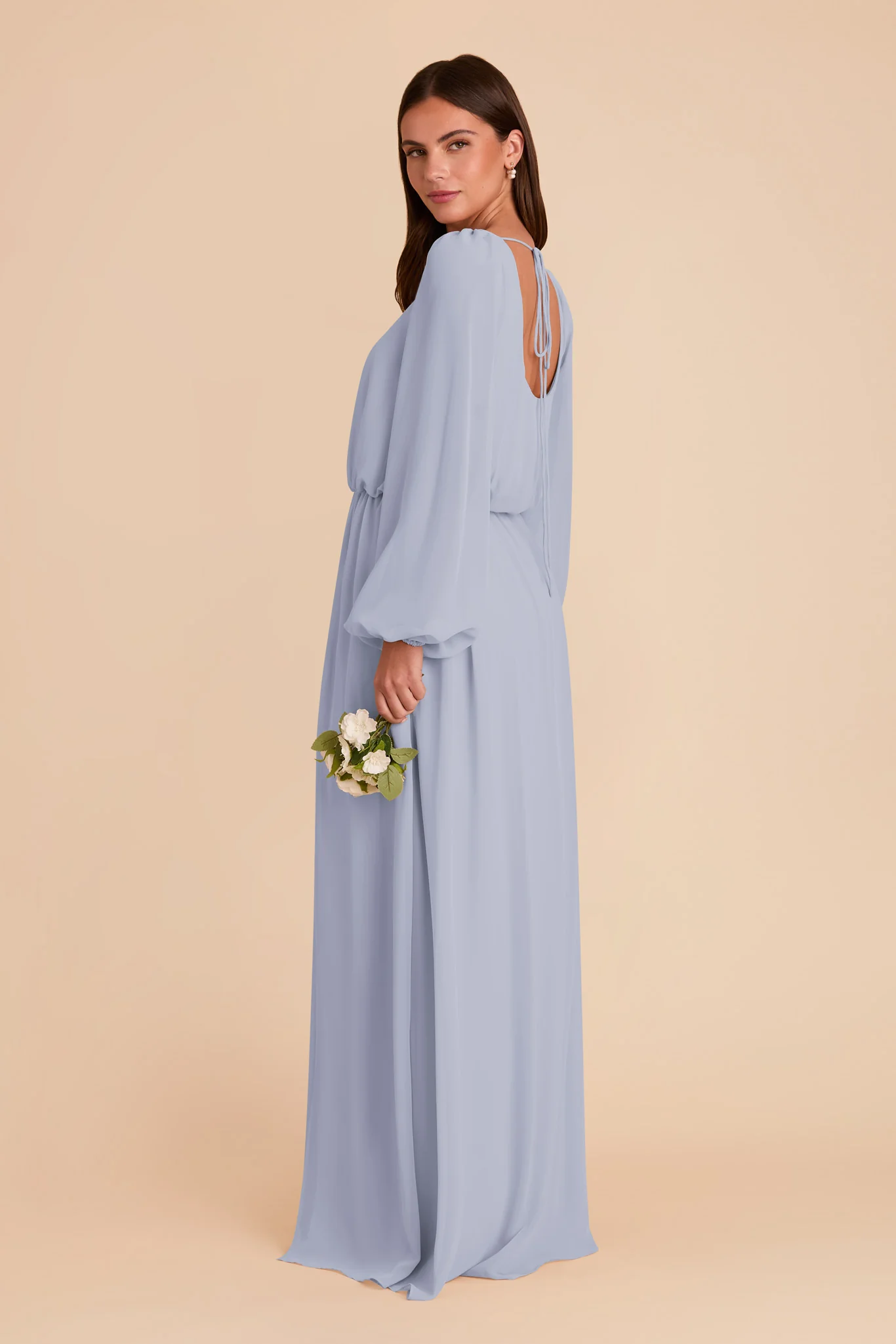 Eloise Chiffon Dress - Dusty Blue - Image 6