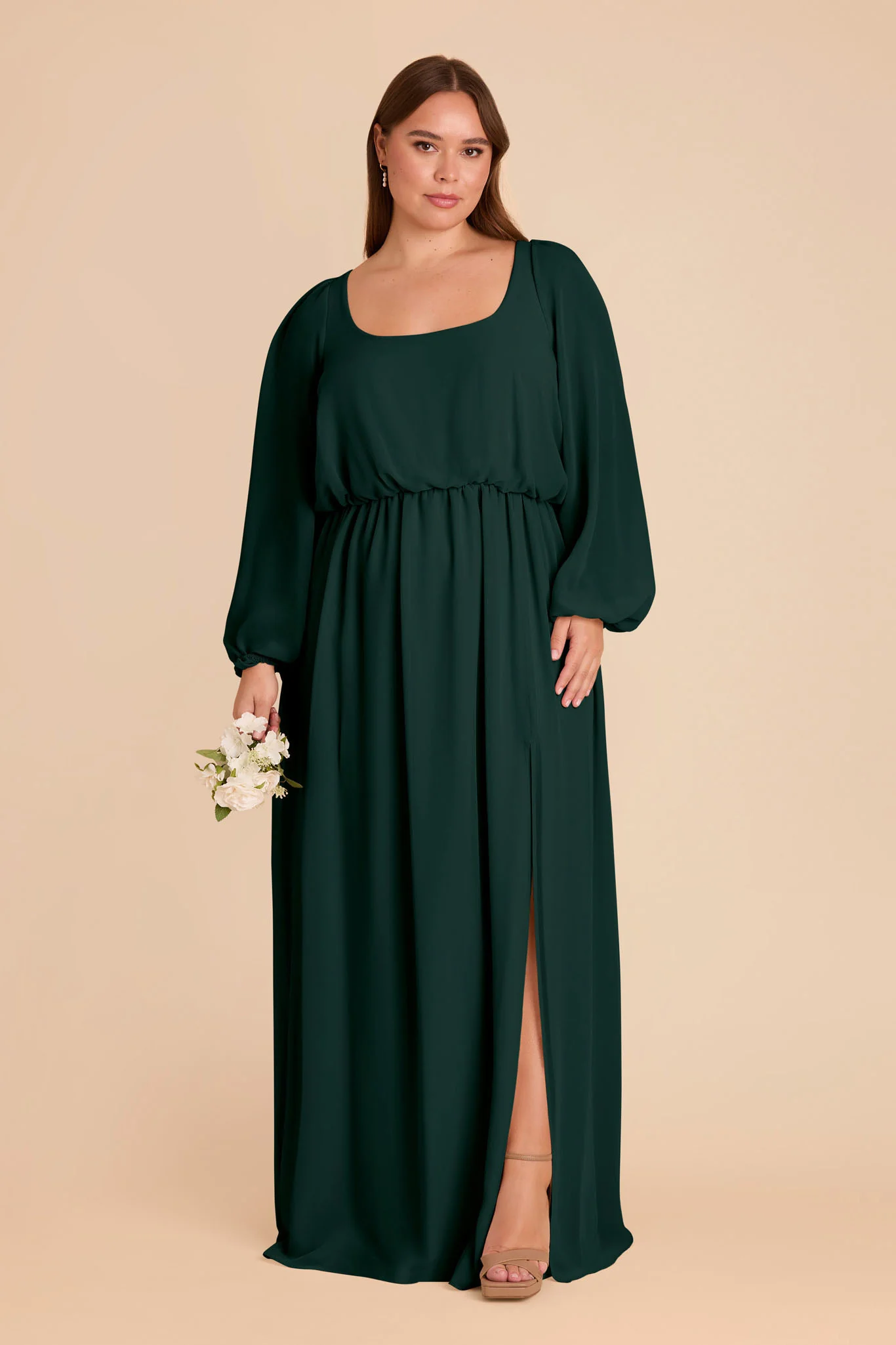 Eloise Chiffon Dress - Emerald - Image 2