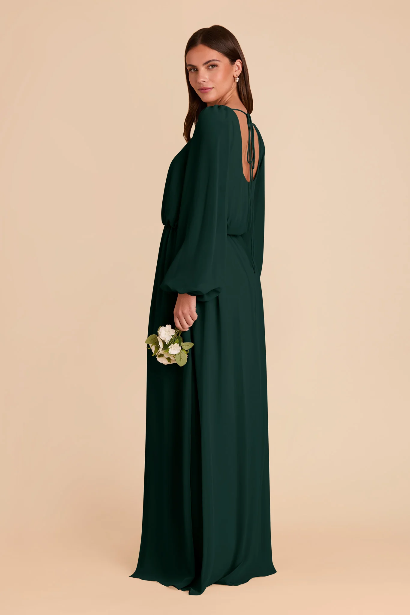 Eloise Chiffon Dress - Emerald - Image 4