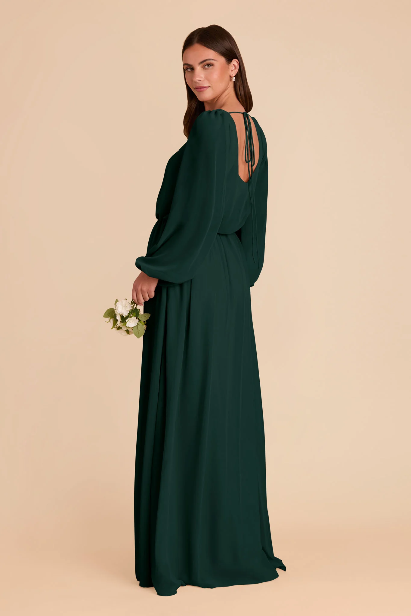 Eloise Chiffon Dress - Emerald - Image 7