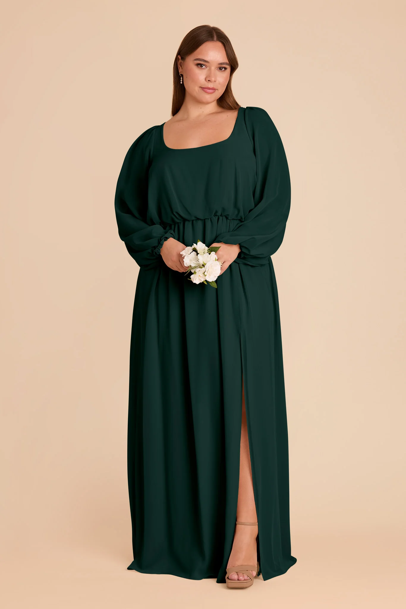 Eloise Chiffon Dress - Emerald - Image 8