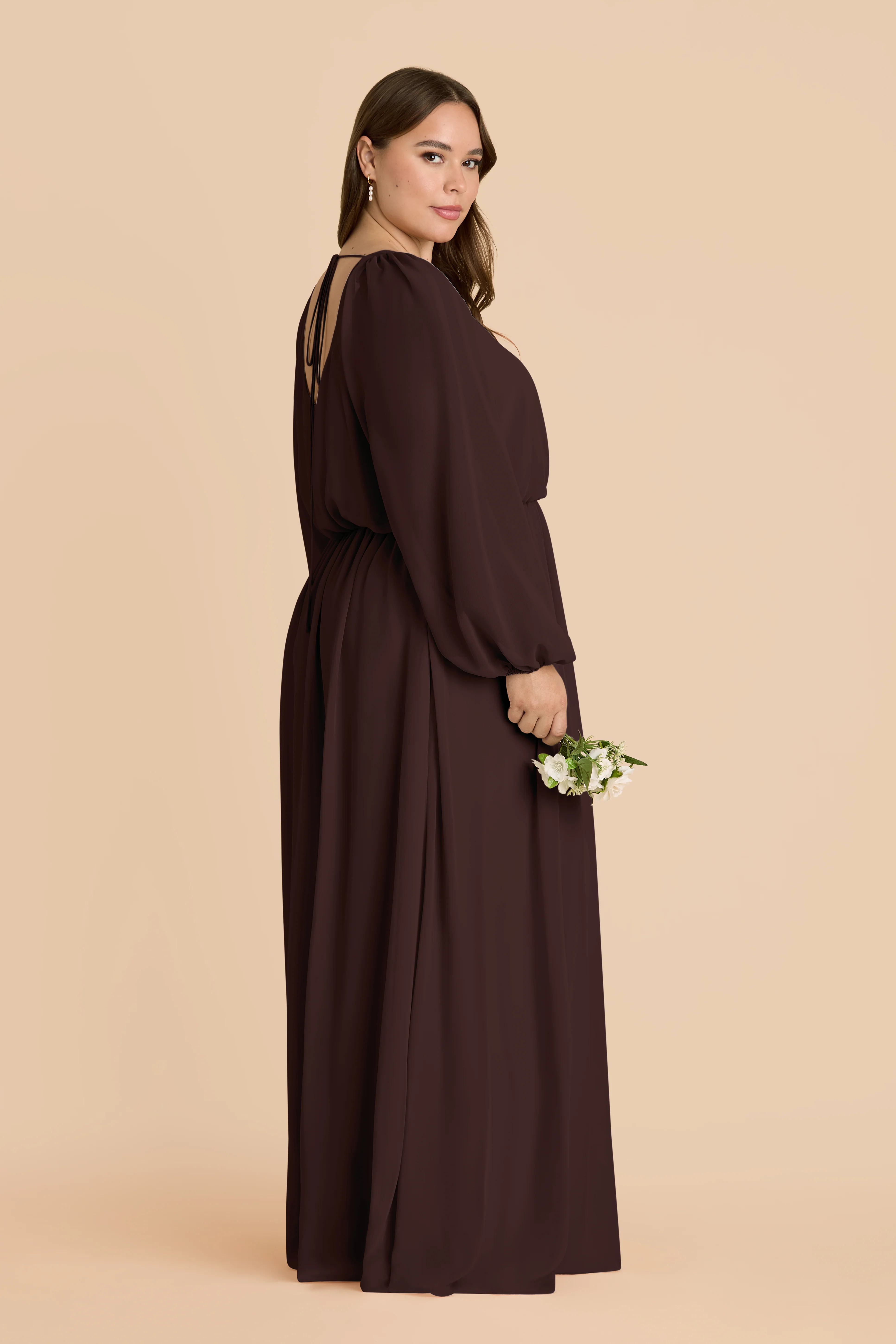 Eloise Chiffon Dress - Espresso - Image 6