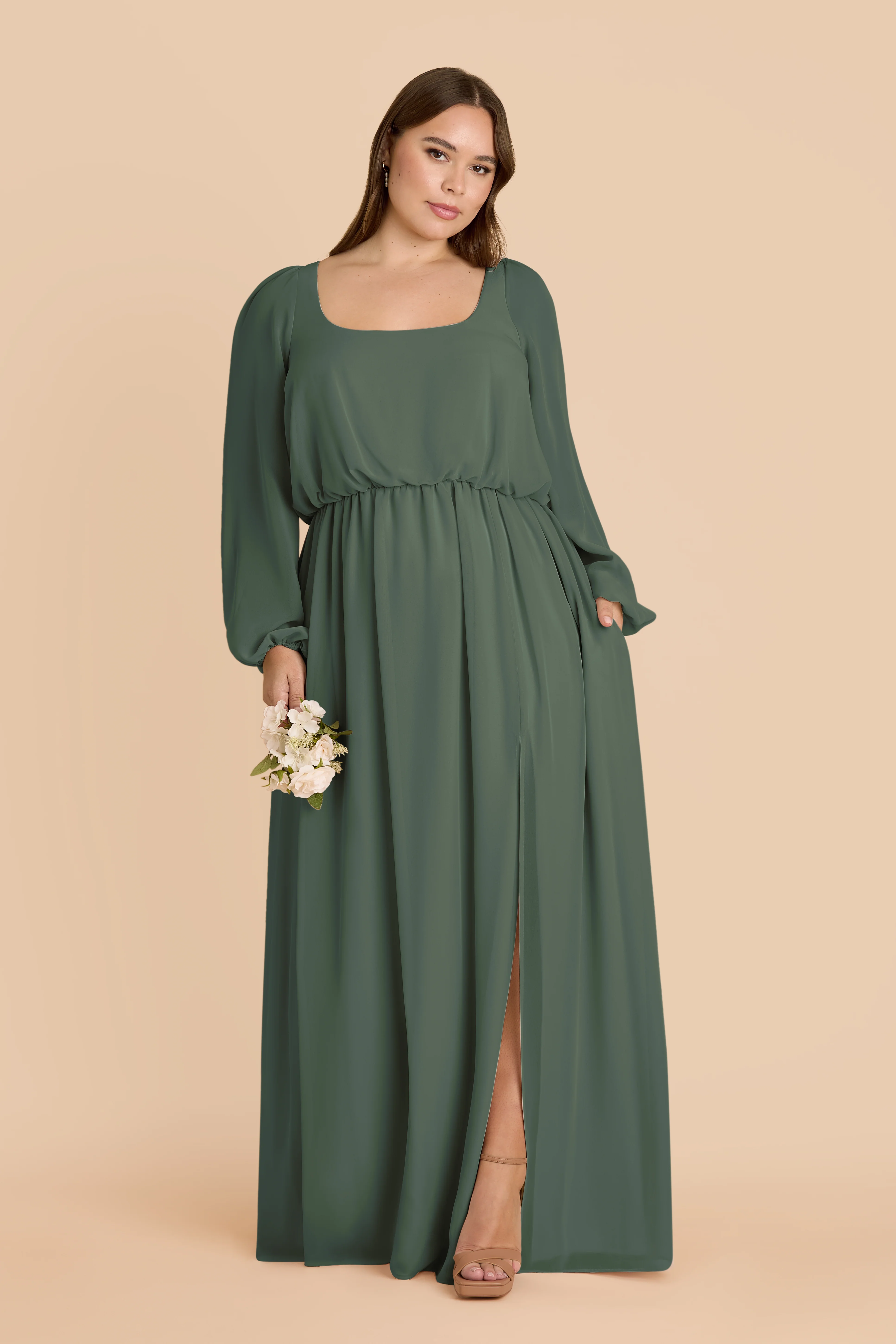Eloise Chiffon Dress - Eucalyptus - Image 2