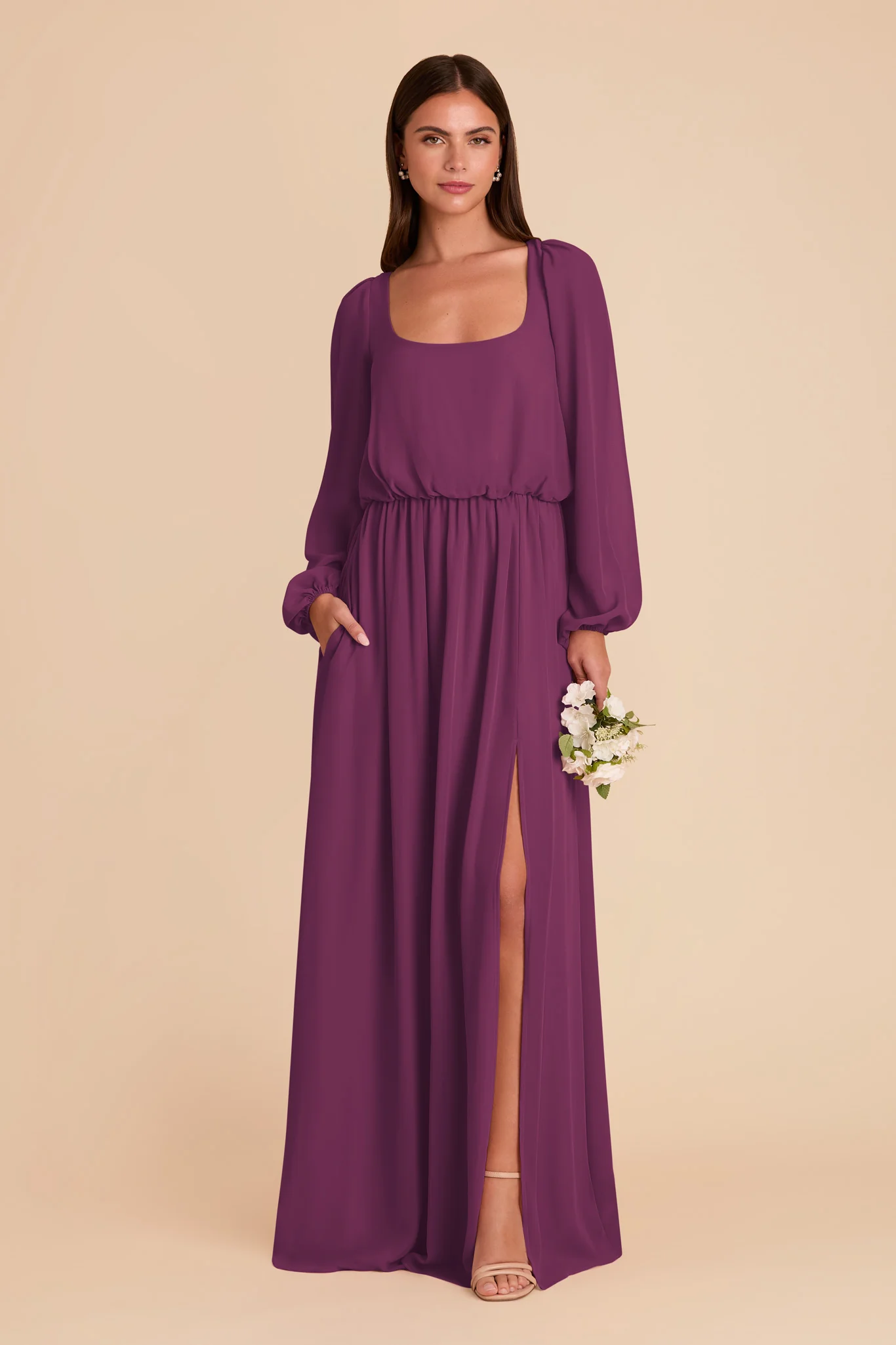 Eloise Chiffon Dress - Fig