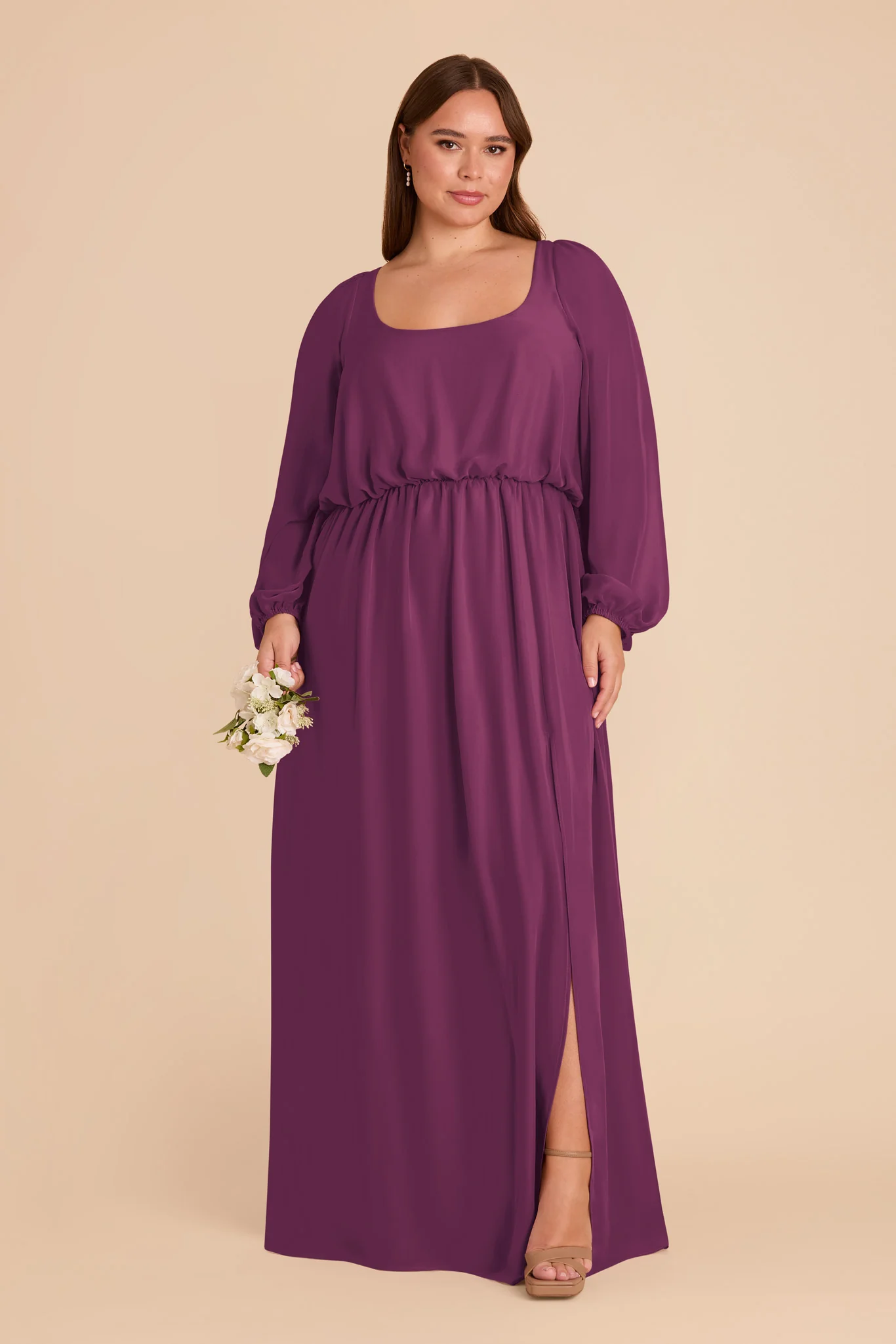 Eloise Chiffon Dress - Fig - Image 2