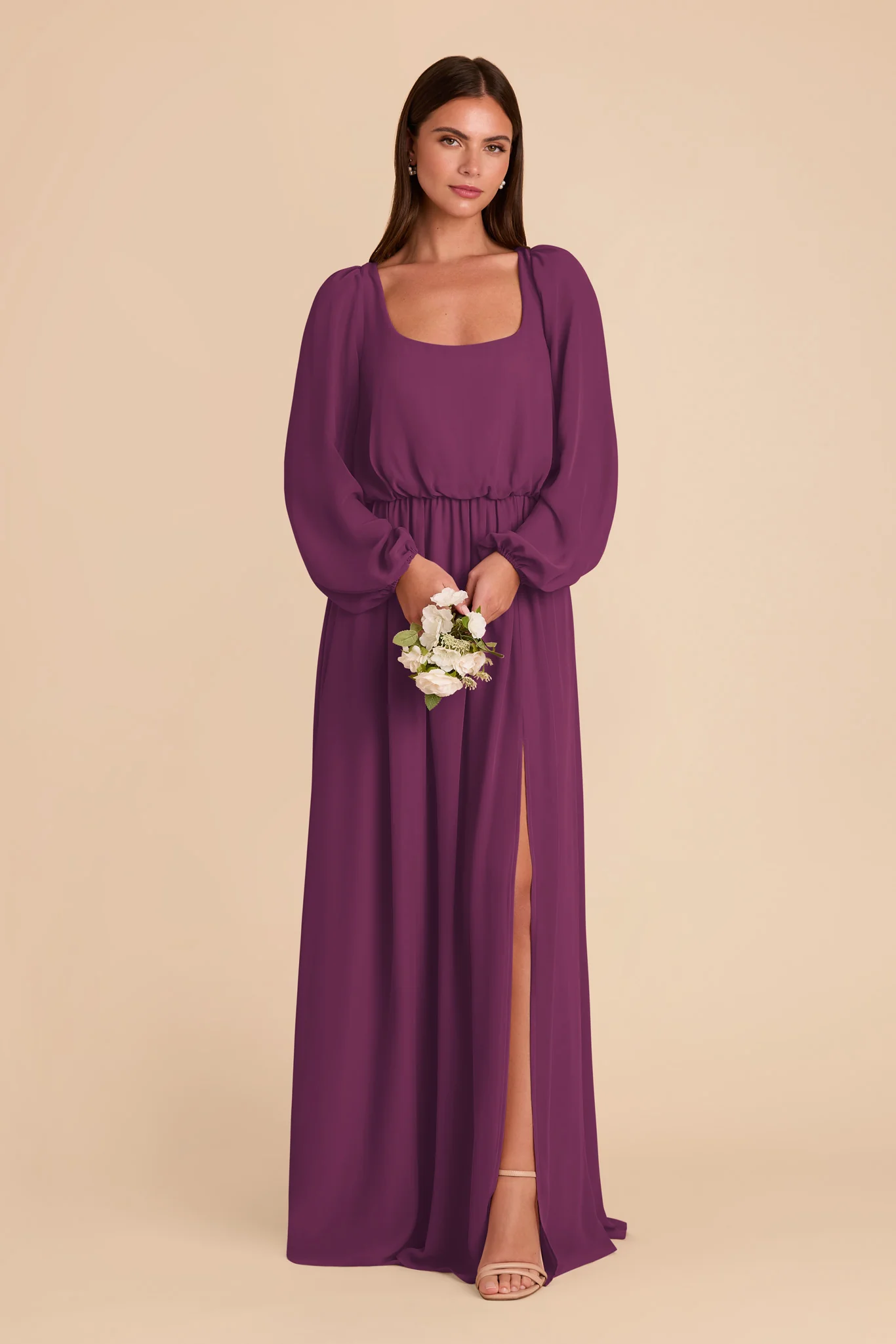 Eloise Chiffon Dress - Fig - Image 3