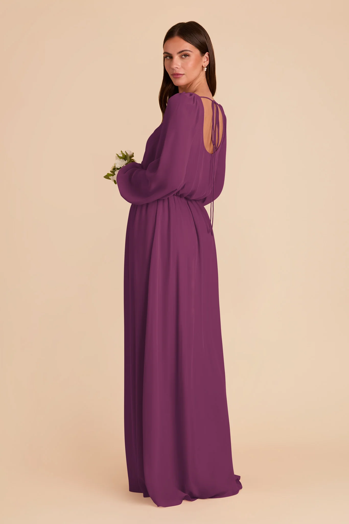 Eloise Chiffon Dress - Fig - Image 4
