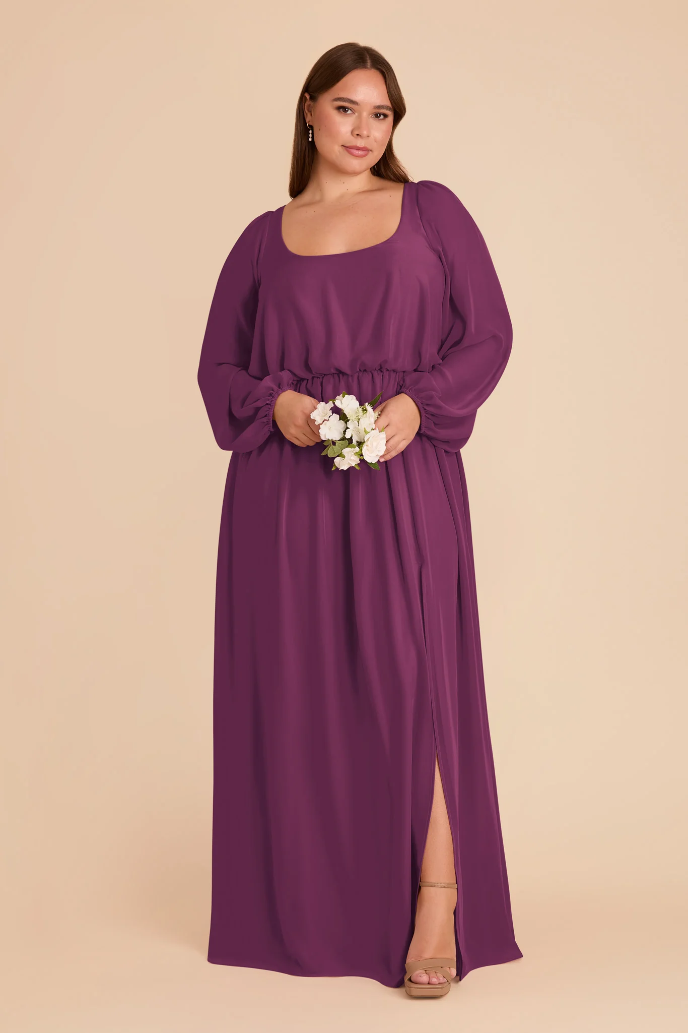 Eloise Chiffon Dress - Fig - Image 6