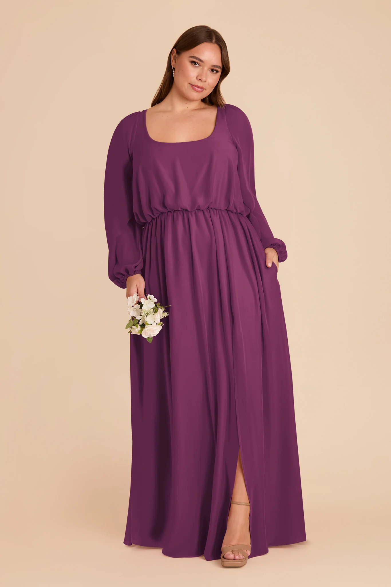 Eloise Chiffon Dress - Fig - Image 7