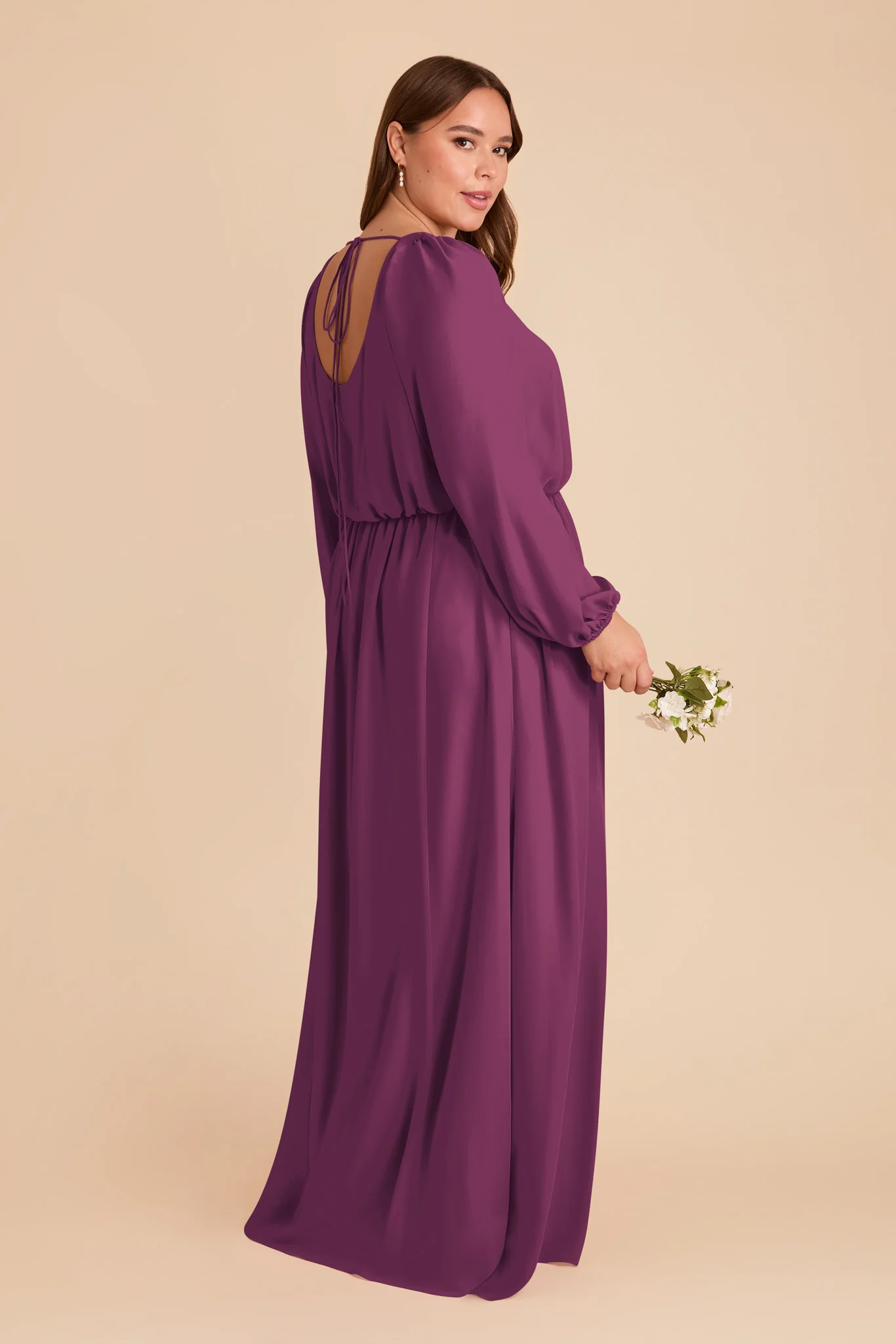 Eloise Chiffon Dress - Fig - Image 8