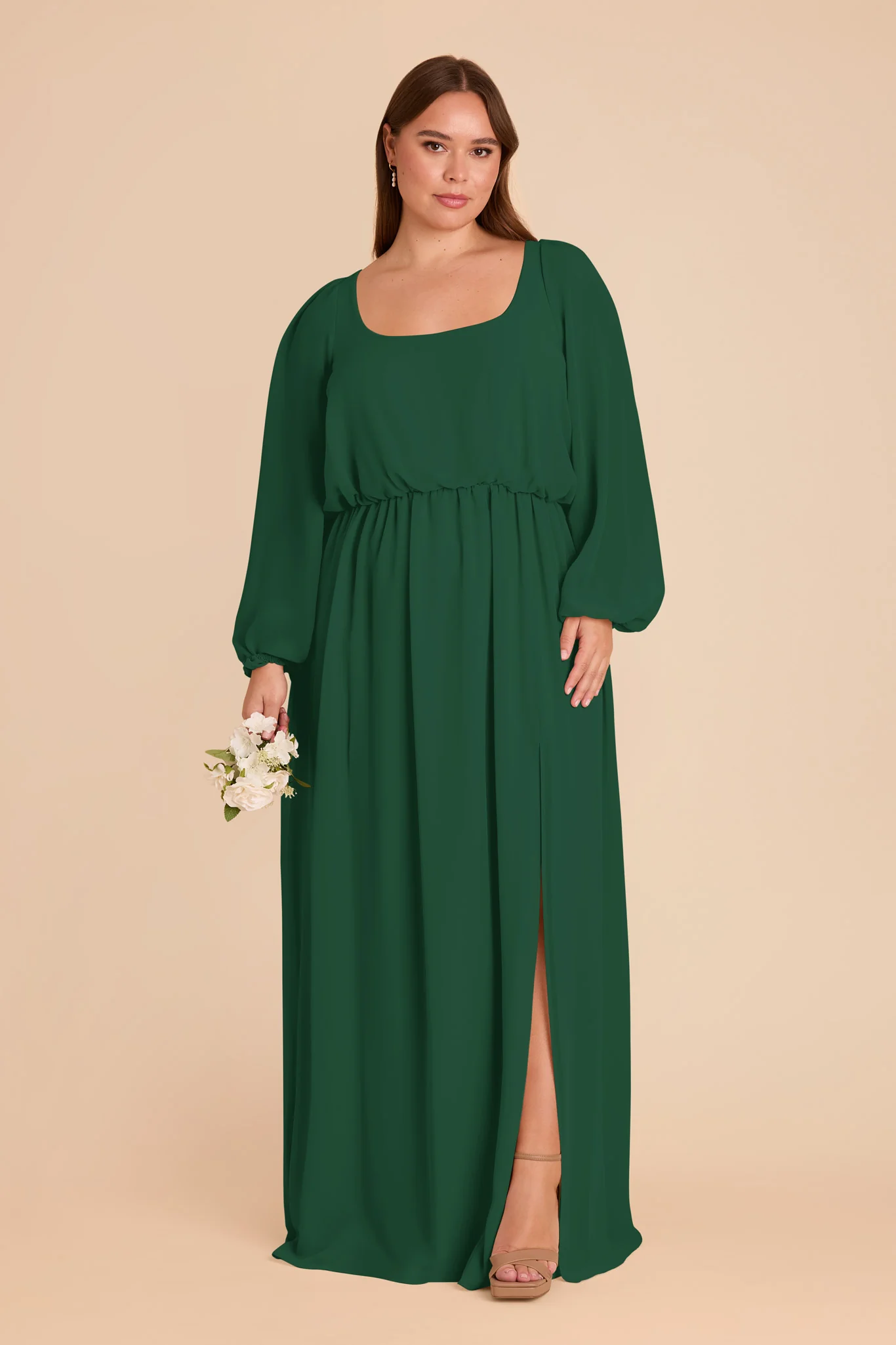 Eloise Chiffon Dress - Forest Green - Image 2