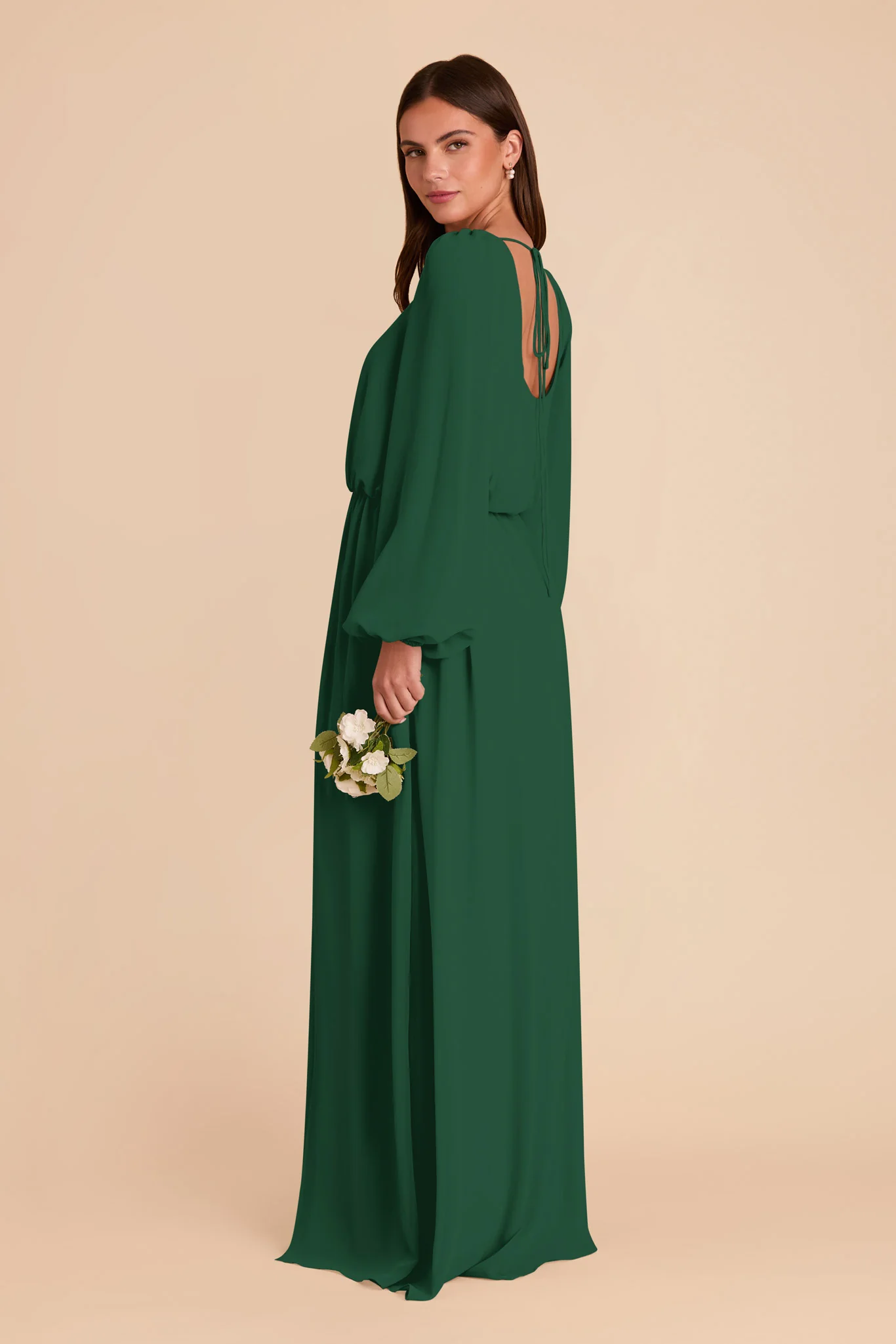 Eloise Chiffon Dress - Forest Green - Image 5