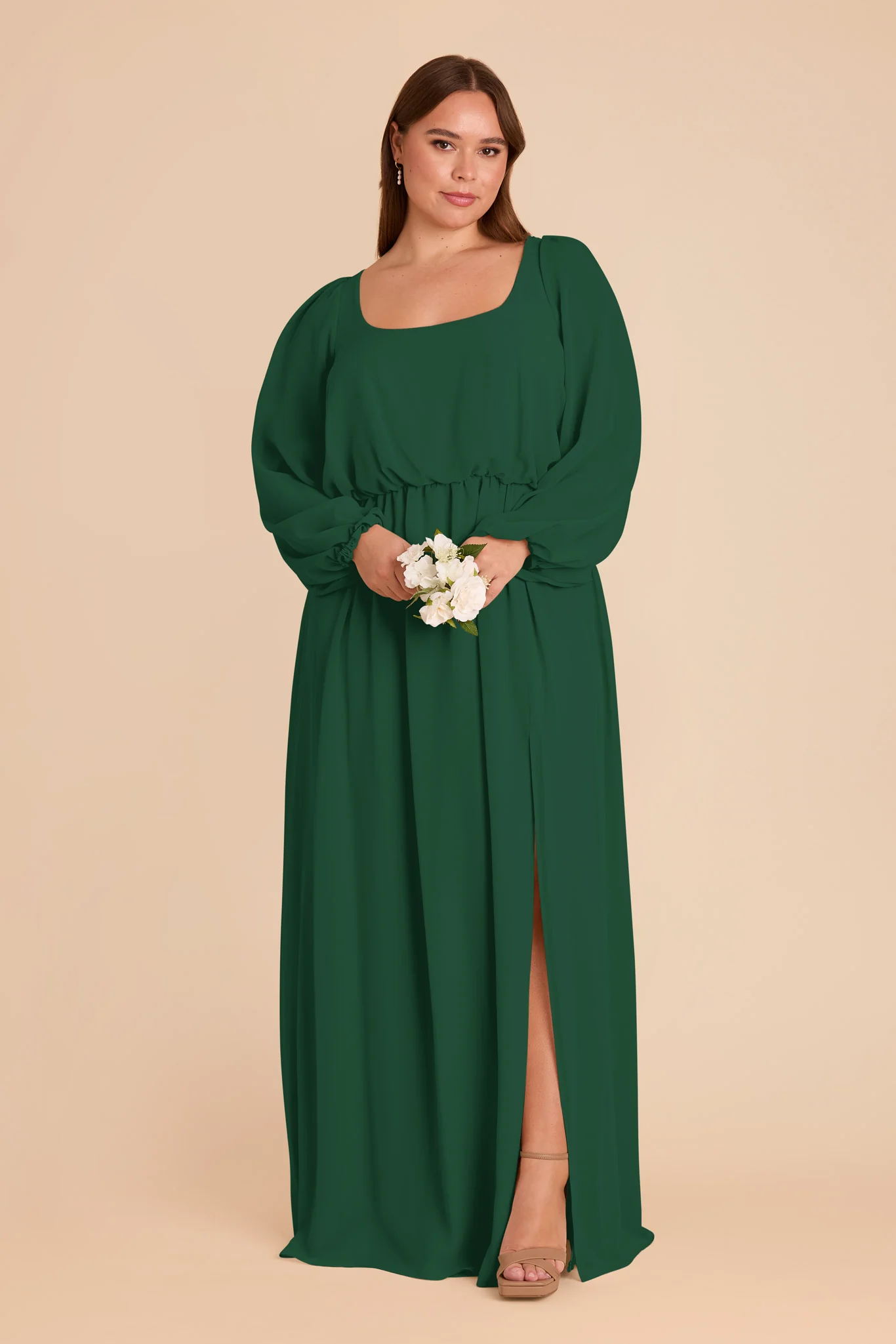 Eloise Chiffon Dress - Forest Green - Image 9