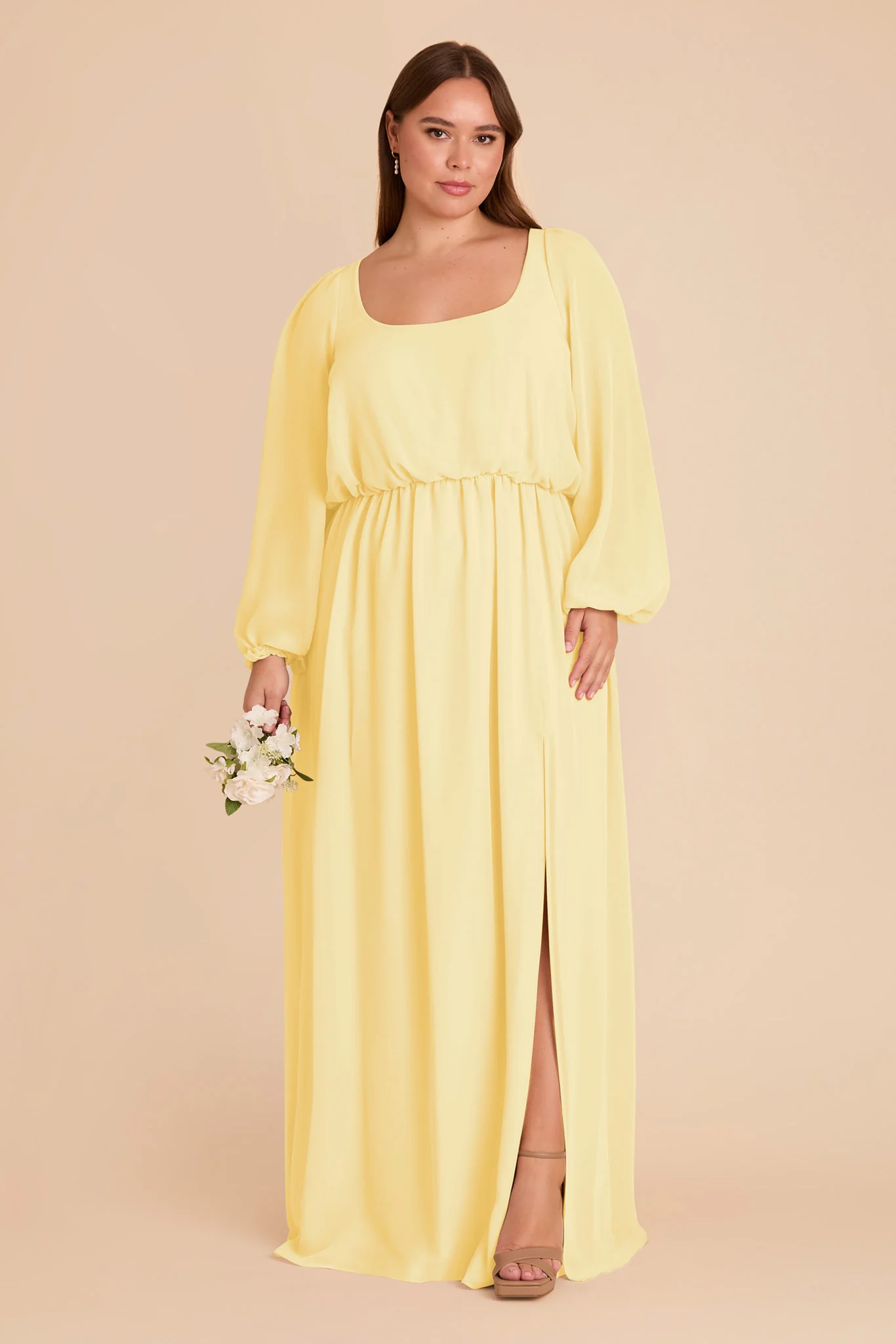 Eloise Chiffon Dress - Lemon Sorbet - Image 2