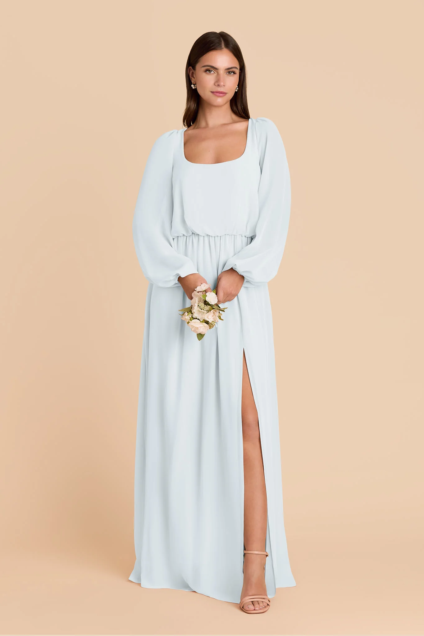 Eloise Chiffon Dress - Mist Blue