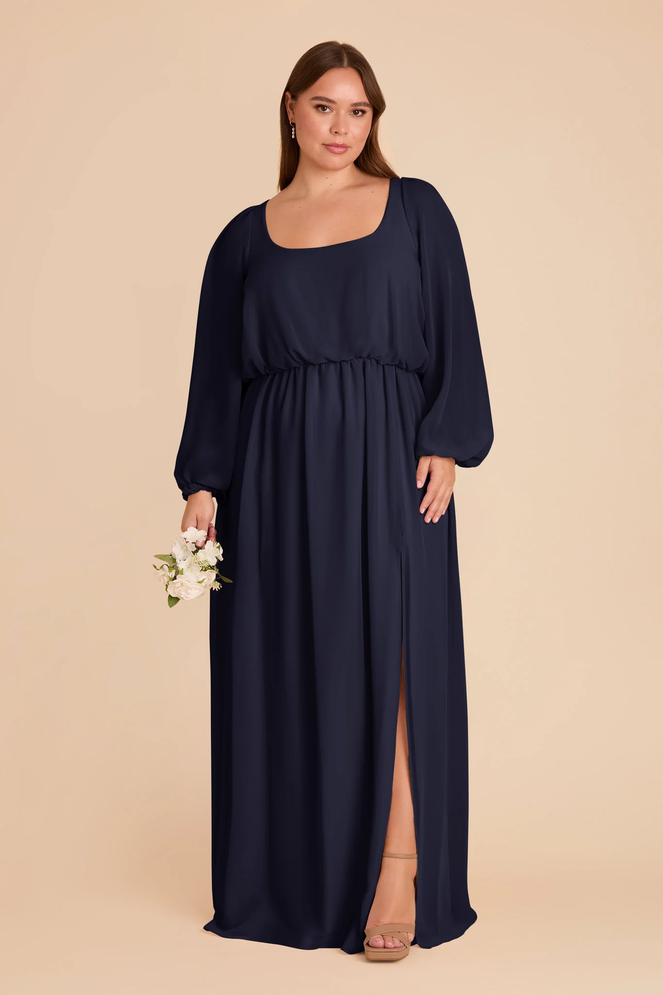 Eloise Chiffon Dress - Navy - Image 2