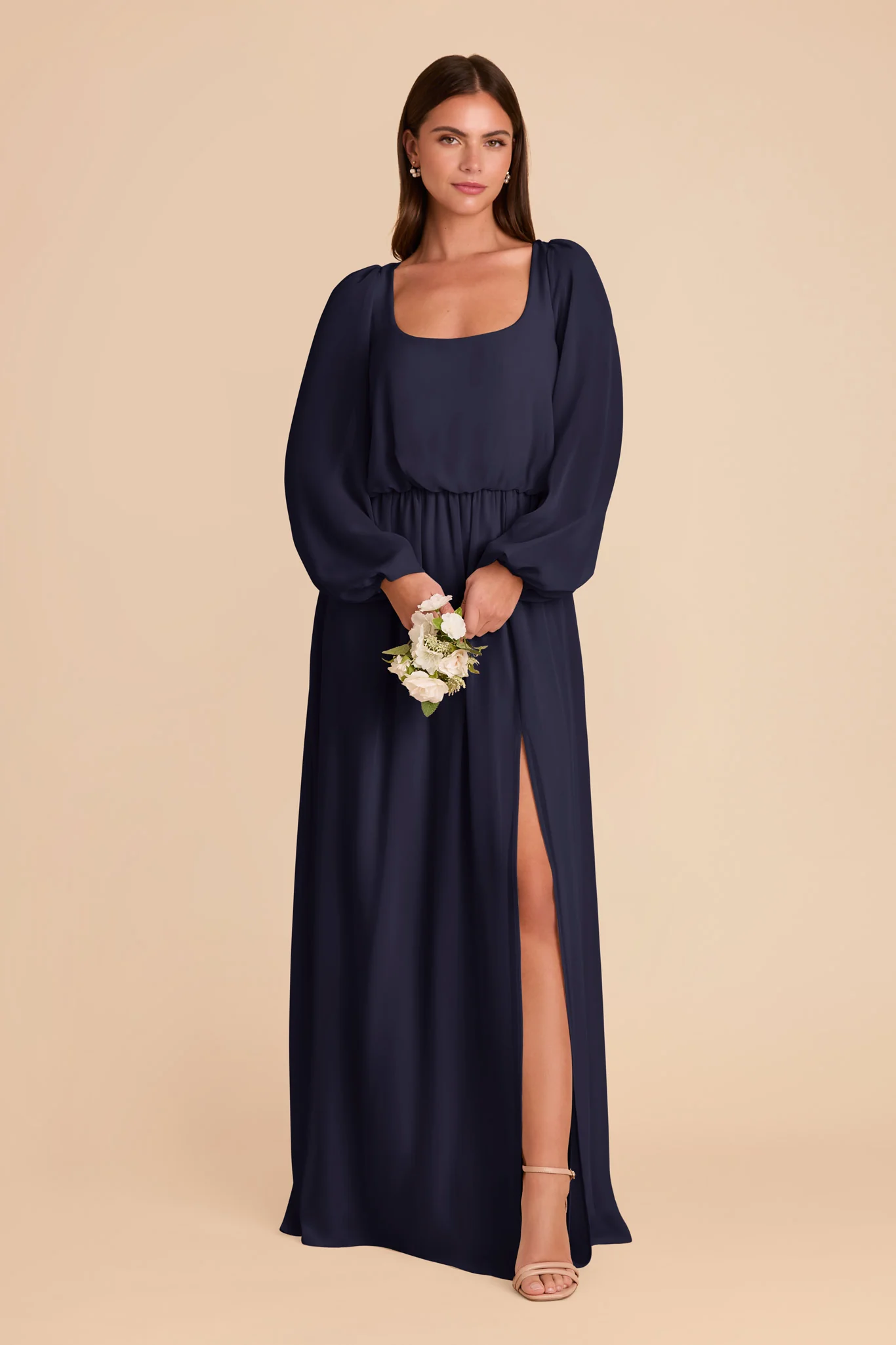 Eloise Chiffon Dress - Navy - Image 3