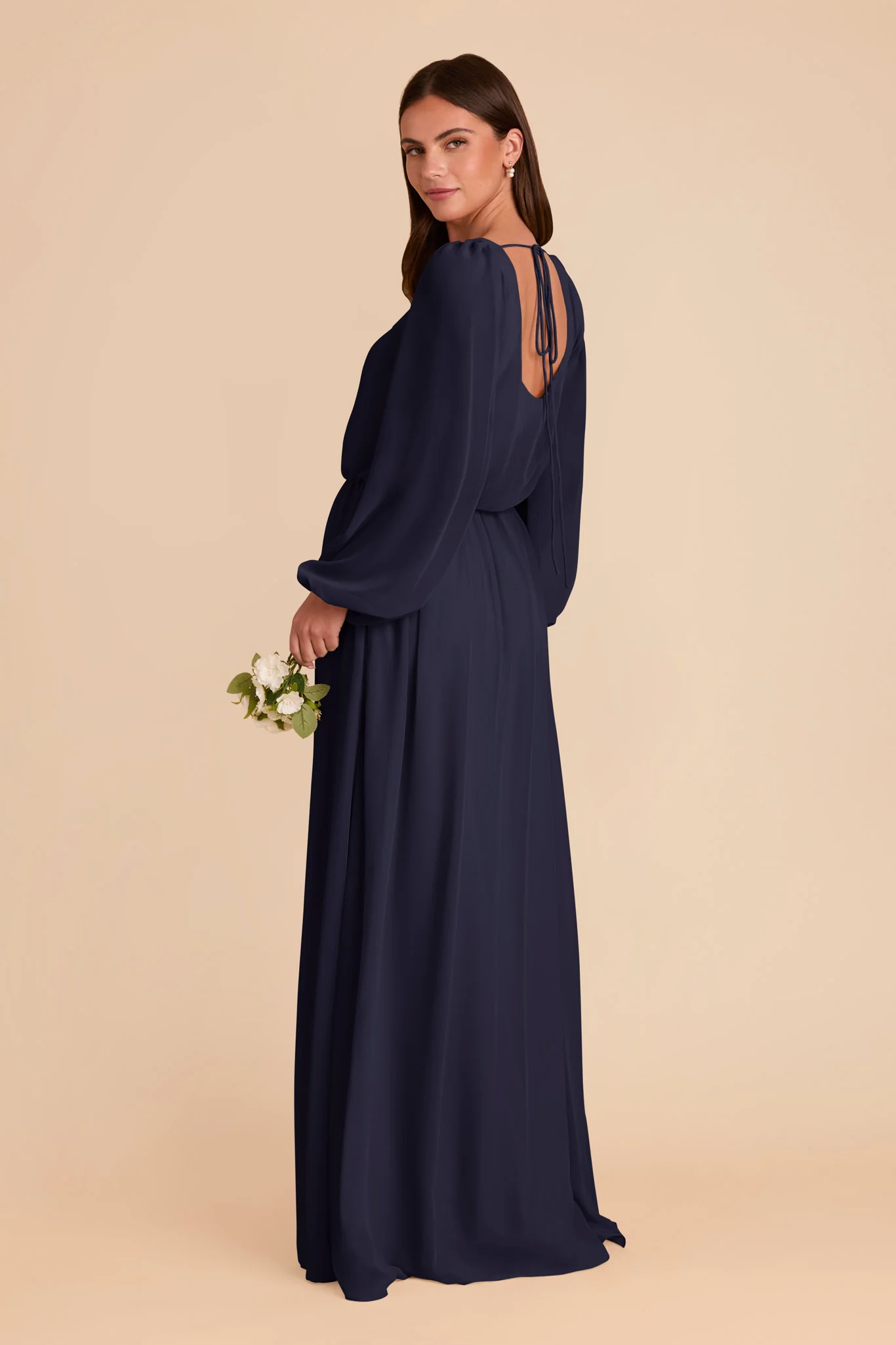 Eloise Chiffon Dress - Navy - Image 5