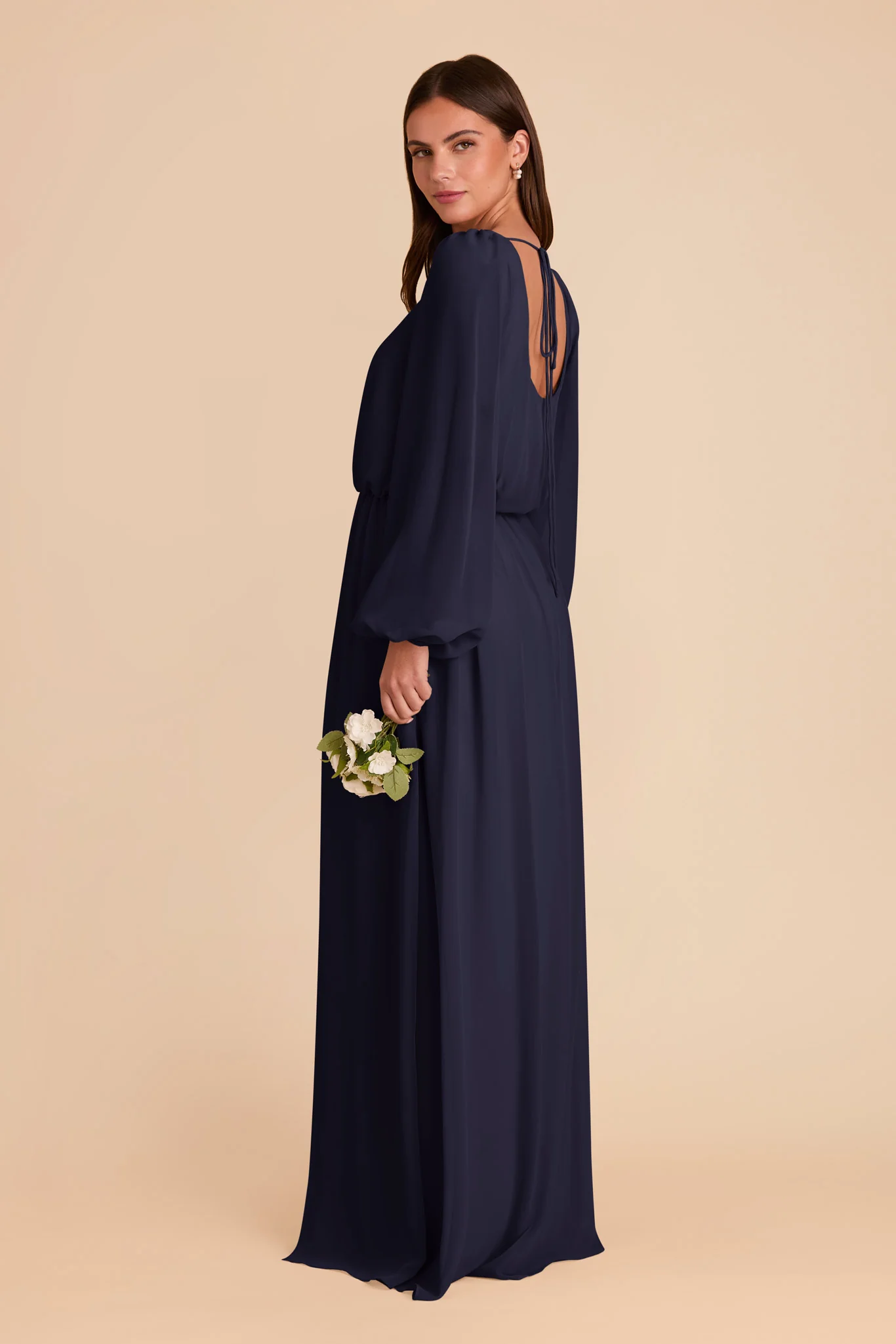 Eloise Chiffon Dress - Navy - Image 6