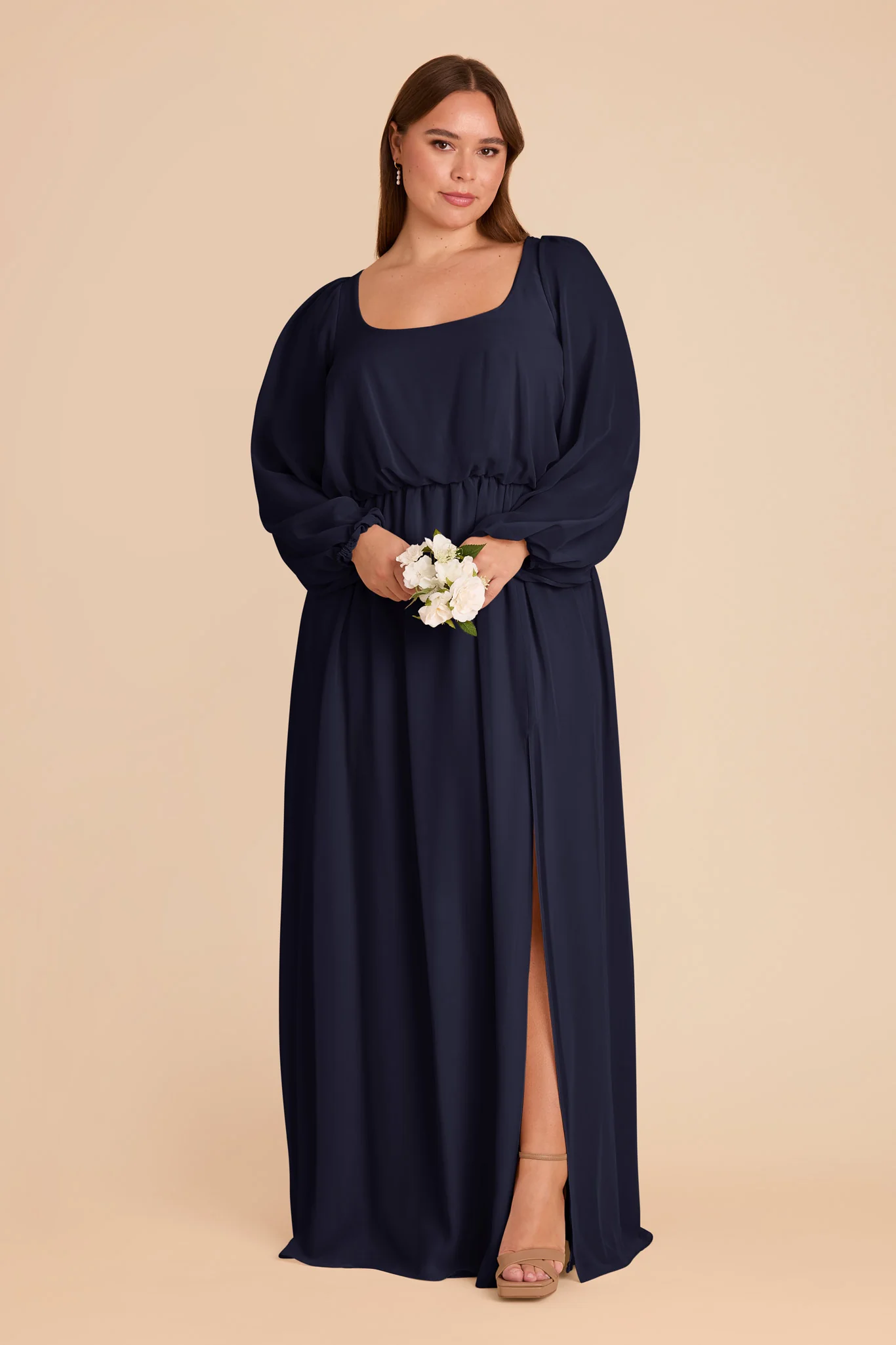 Eloise Chiffon Dress - Navy - Image 8
