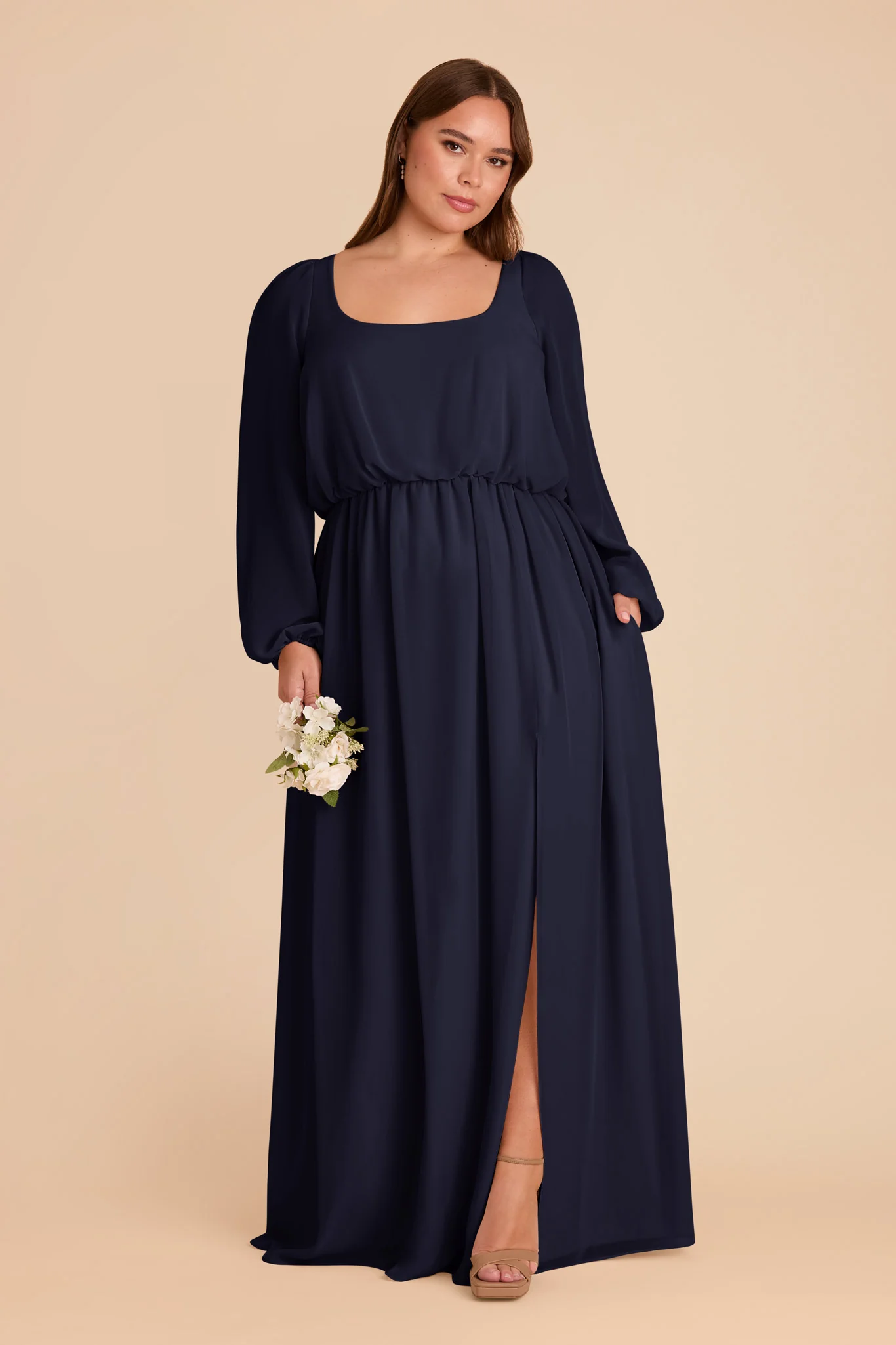 Eloise Chiffon Dress - Navy - Image 9