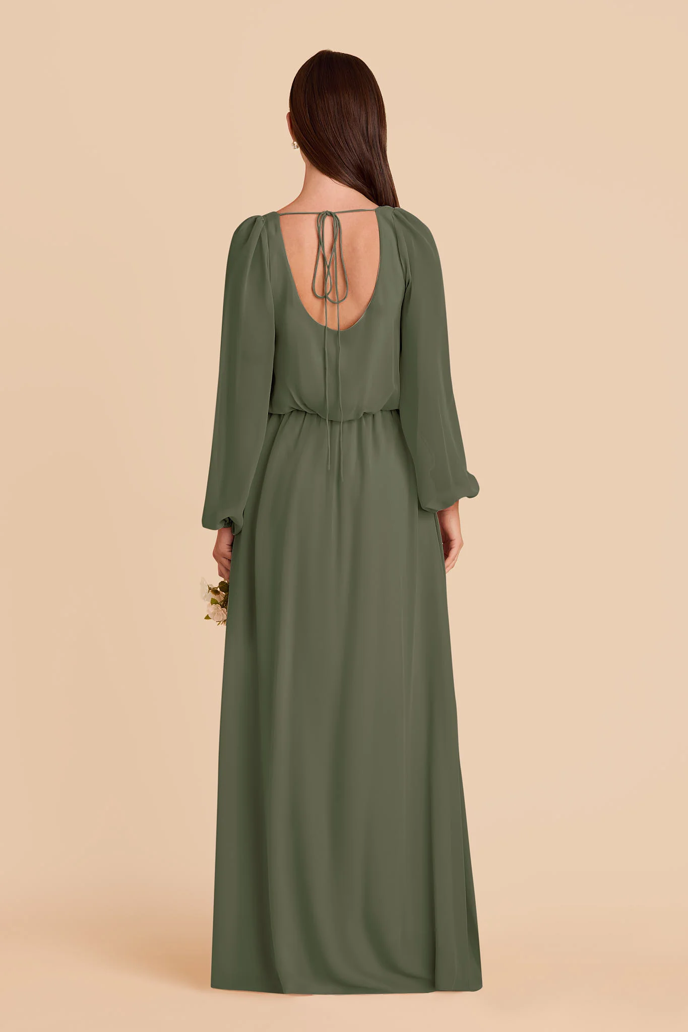Eloise Chiffon Dress - Olive - Image 5