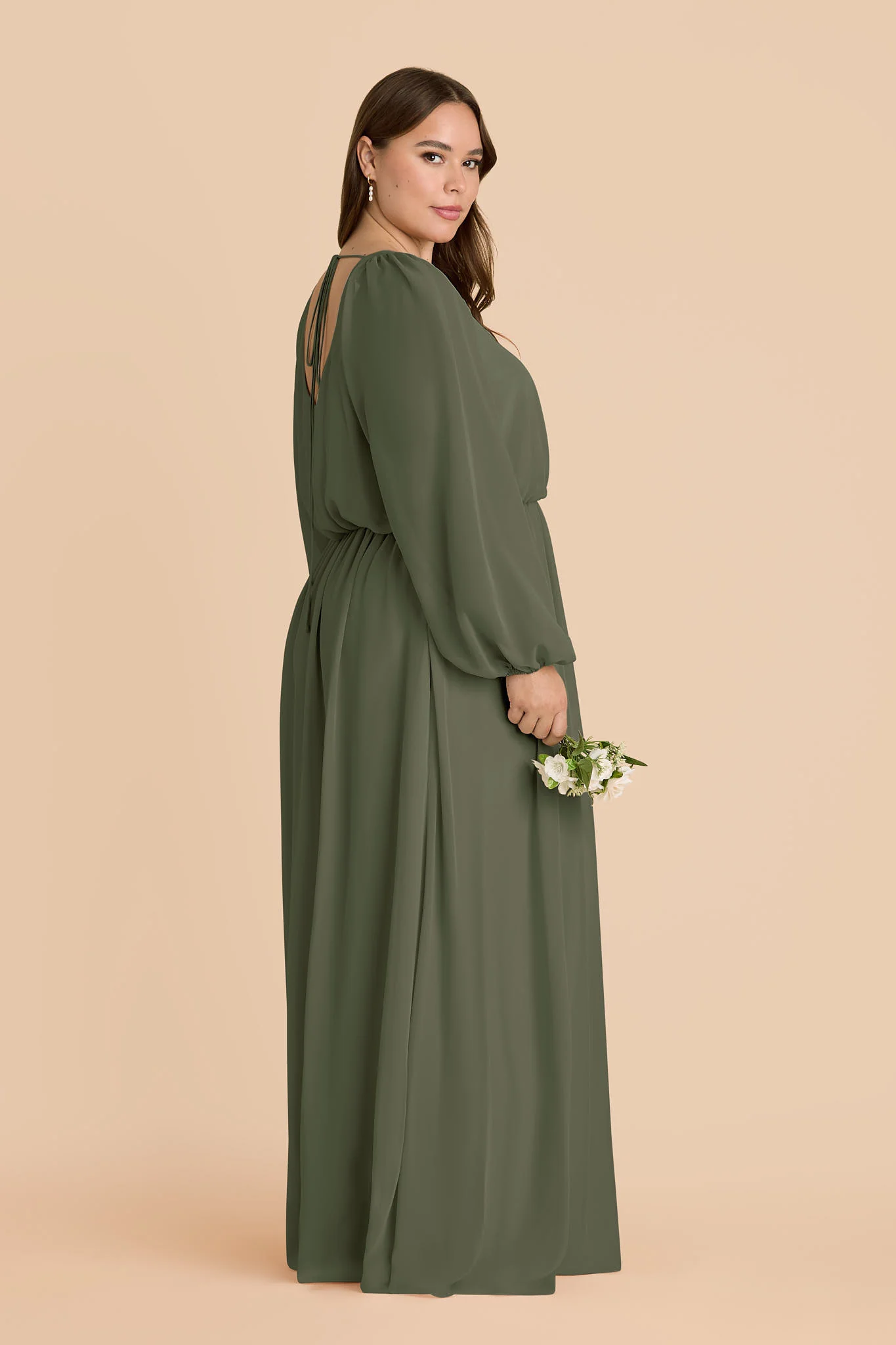 Eloise Chiffon Dress - Olive - Image 6