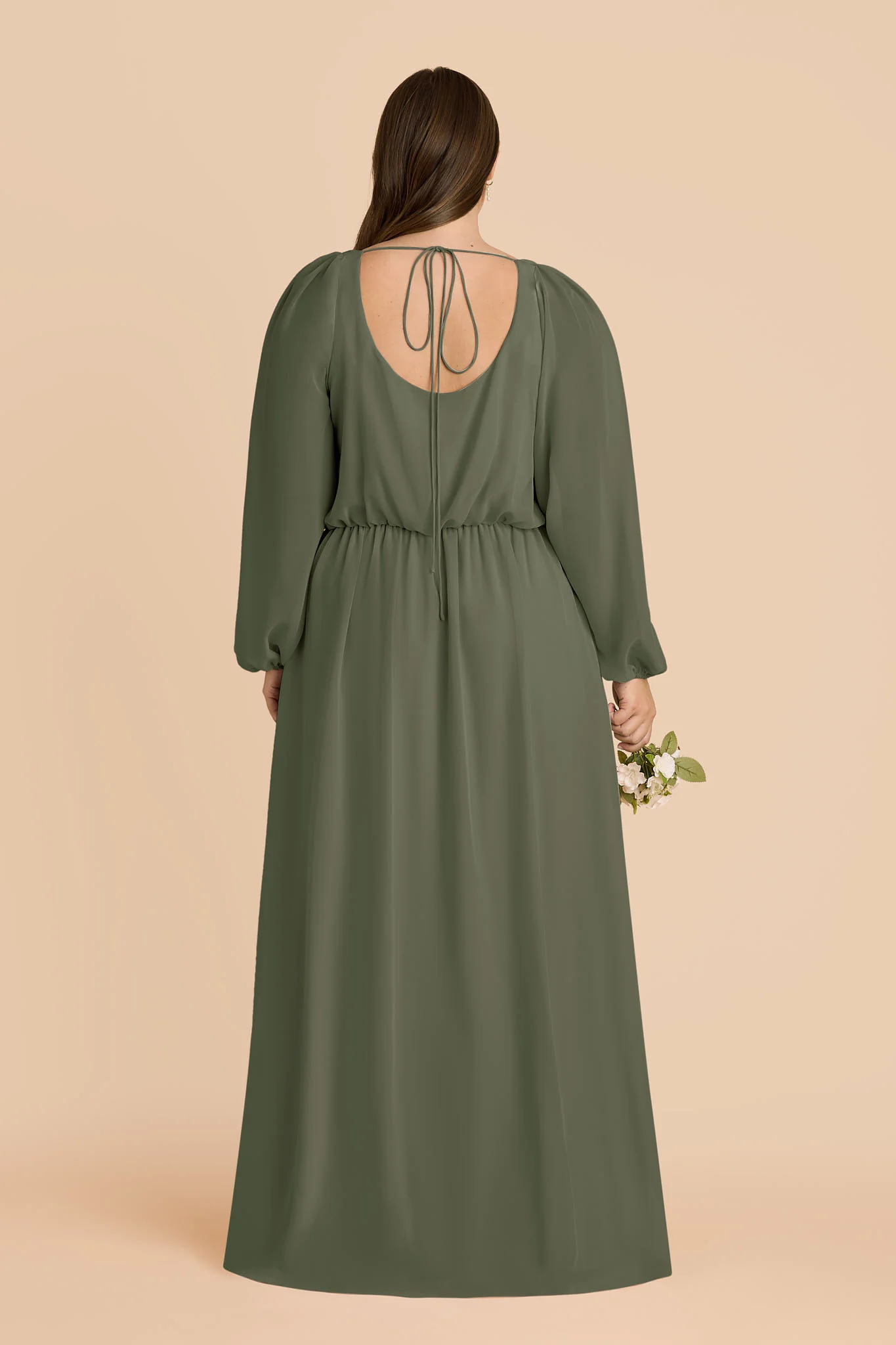 Eloise Chiffon Dress - Olive - Image 7