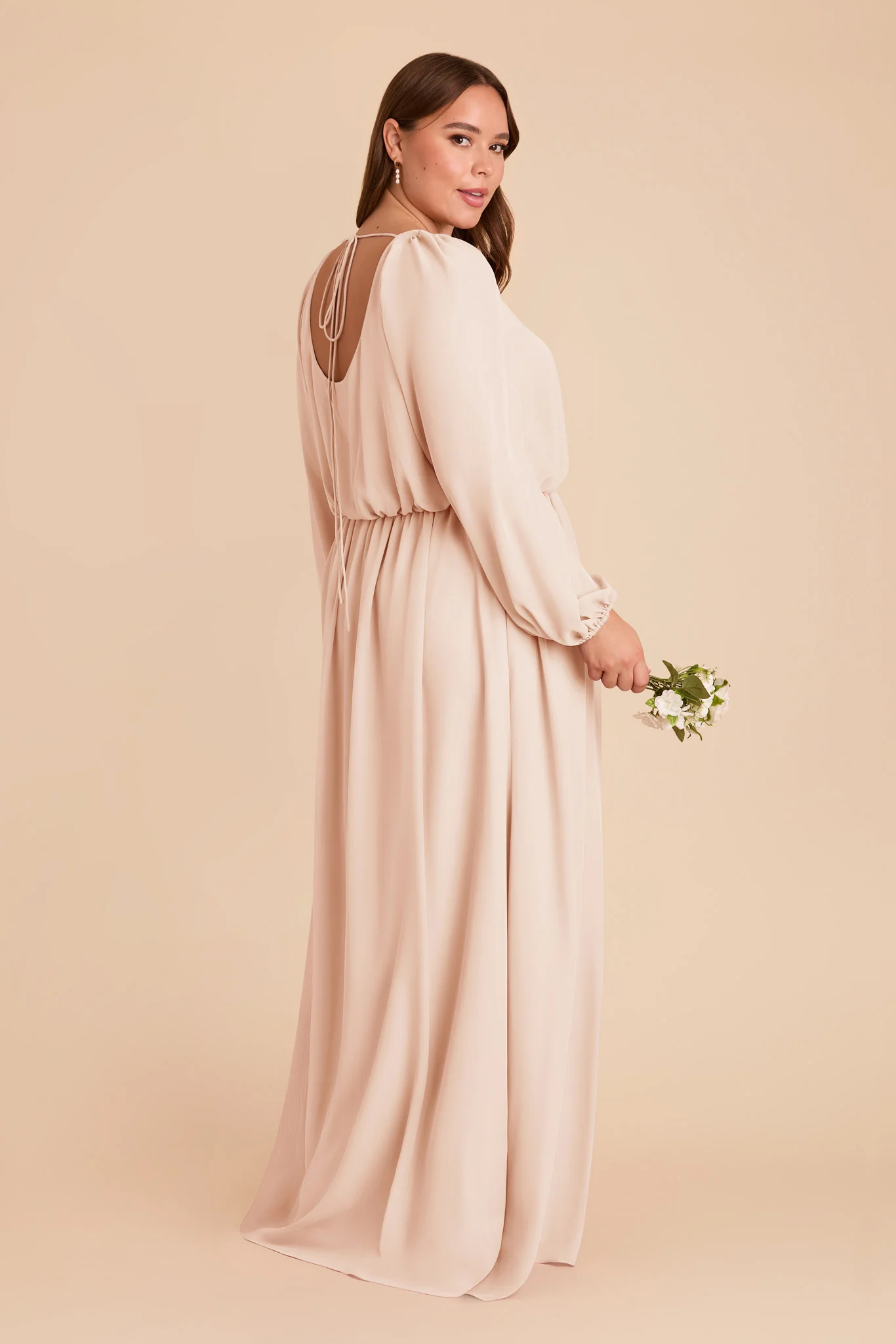 Eloise Chiffon Dress - Pale Blush - Image 8