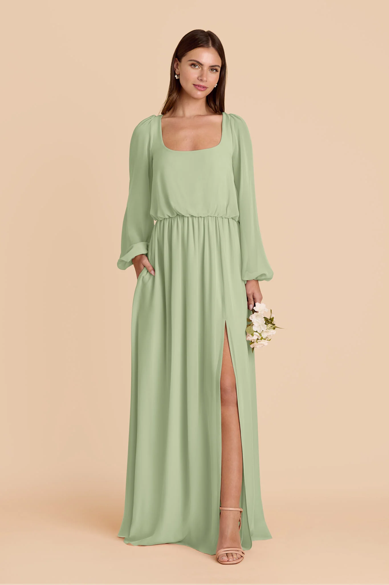 Eloise Chiffon Dress - Pistachio