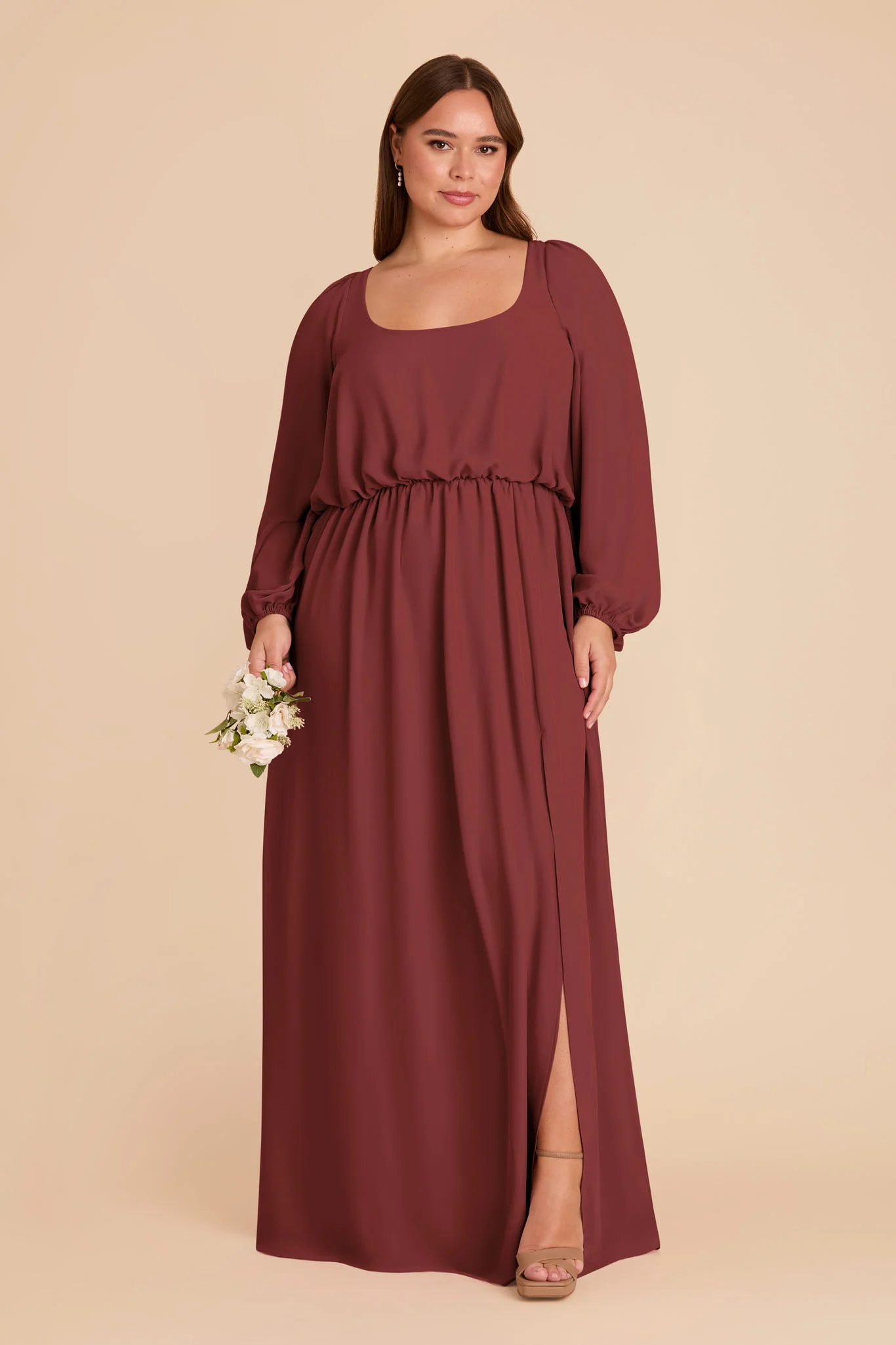 Eloise Chiffon Dress - Rosewood - Image 2