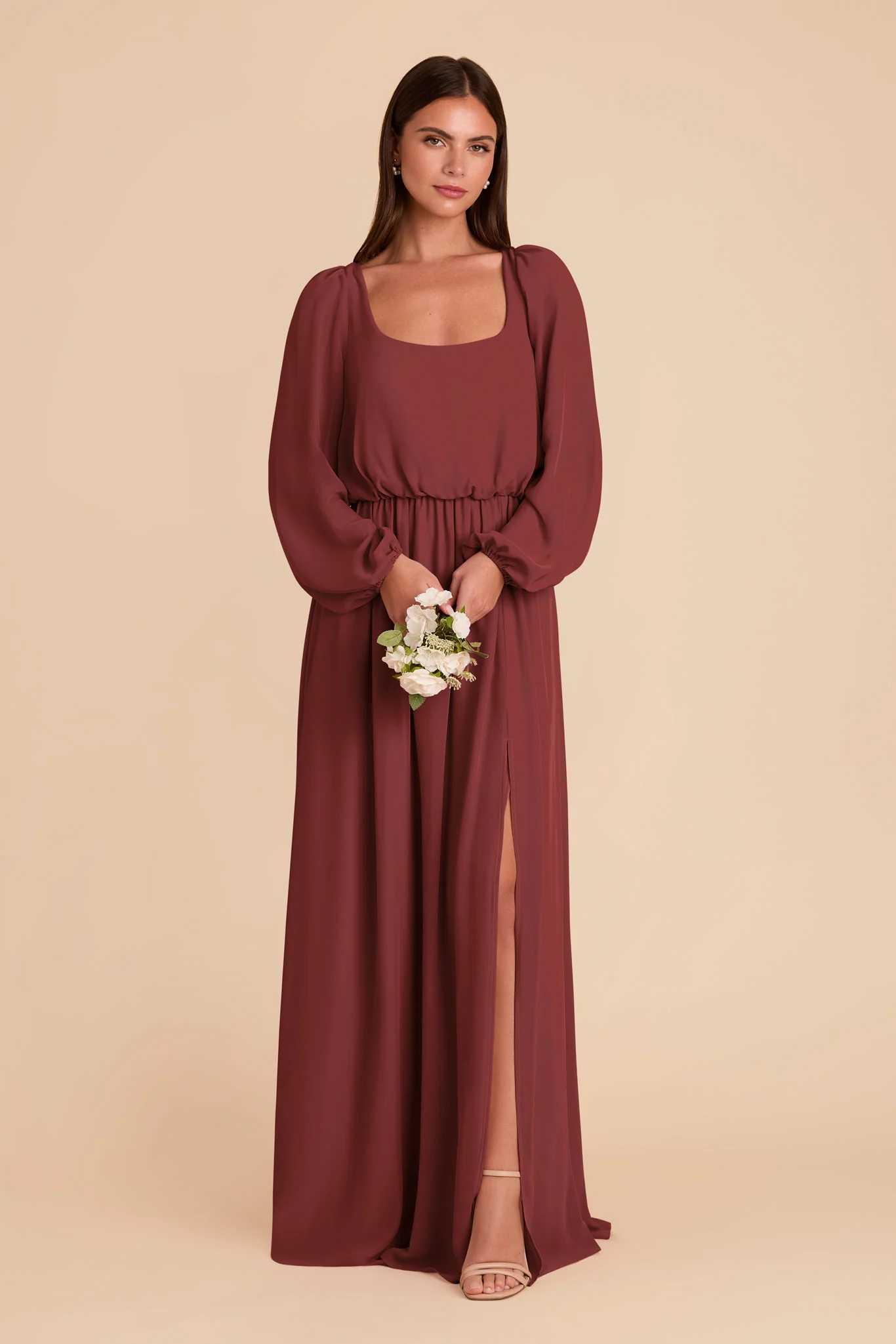 Eloise Chiffon Dress - Rosewood - Image 3