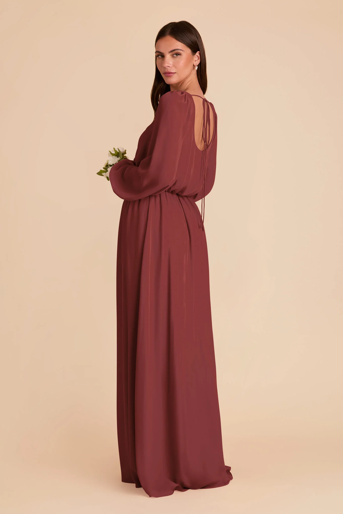 Eloise Chiffon Dress - Rosewood - Image 4