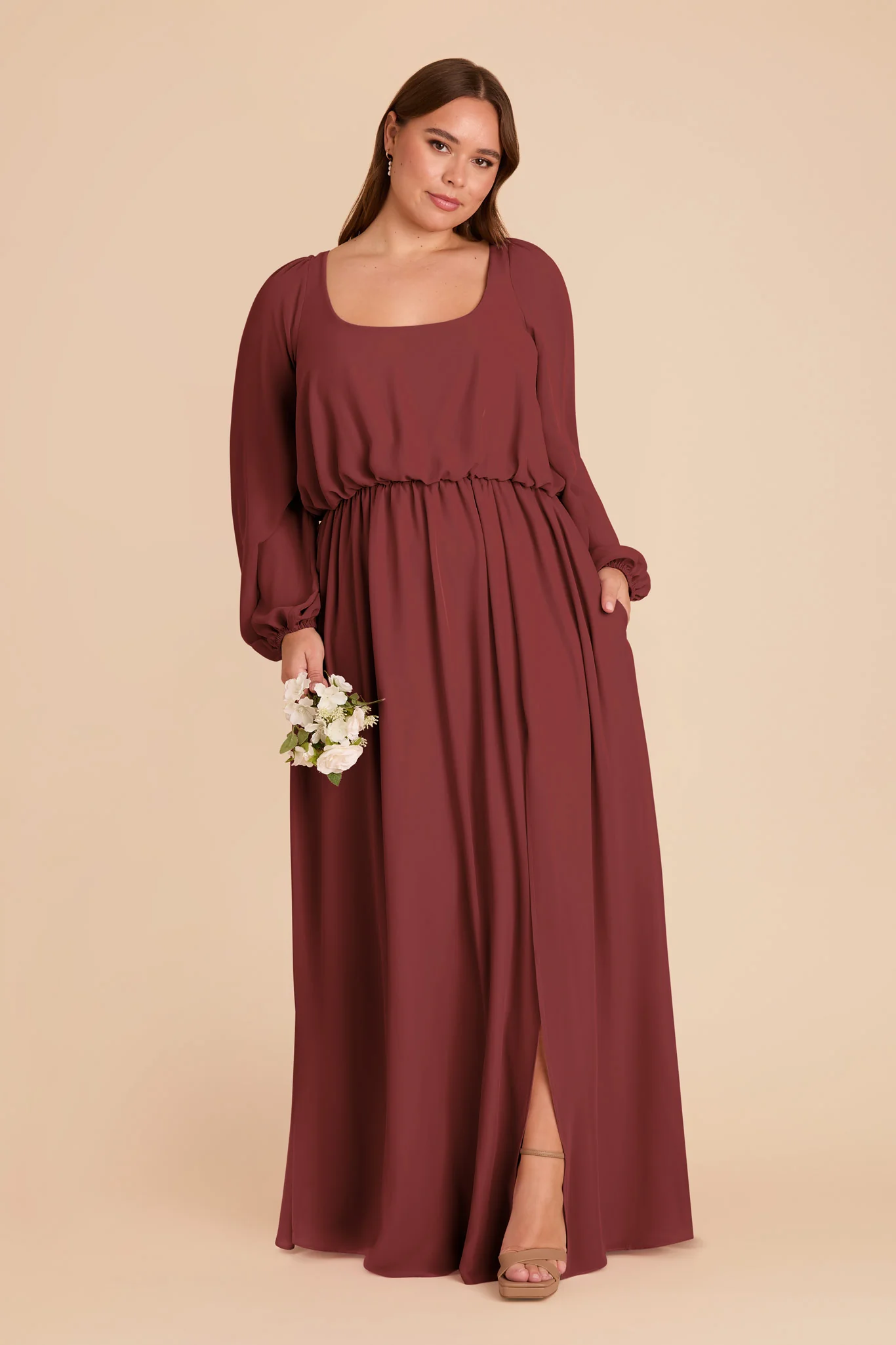Eloise Chiffon Dress - Rosewood - Image 6