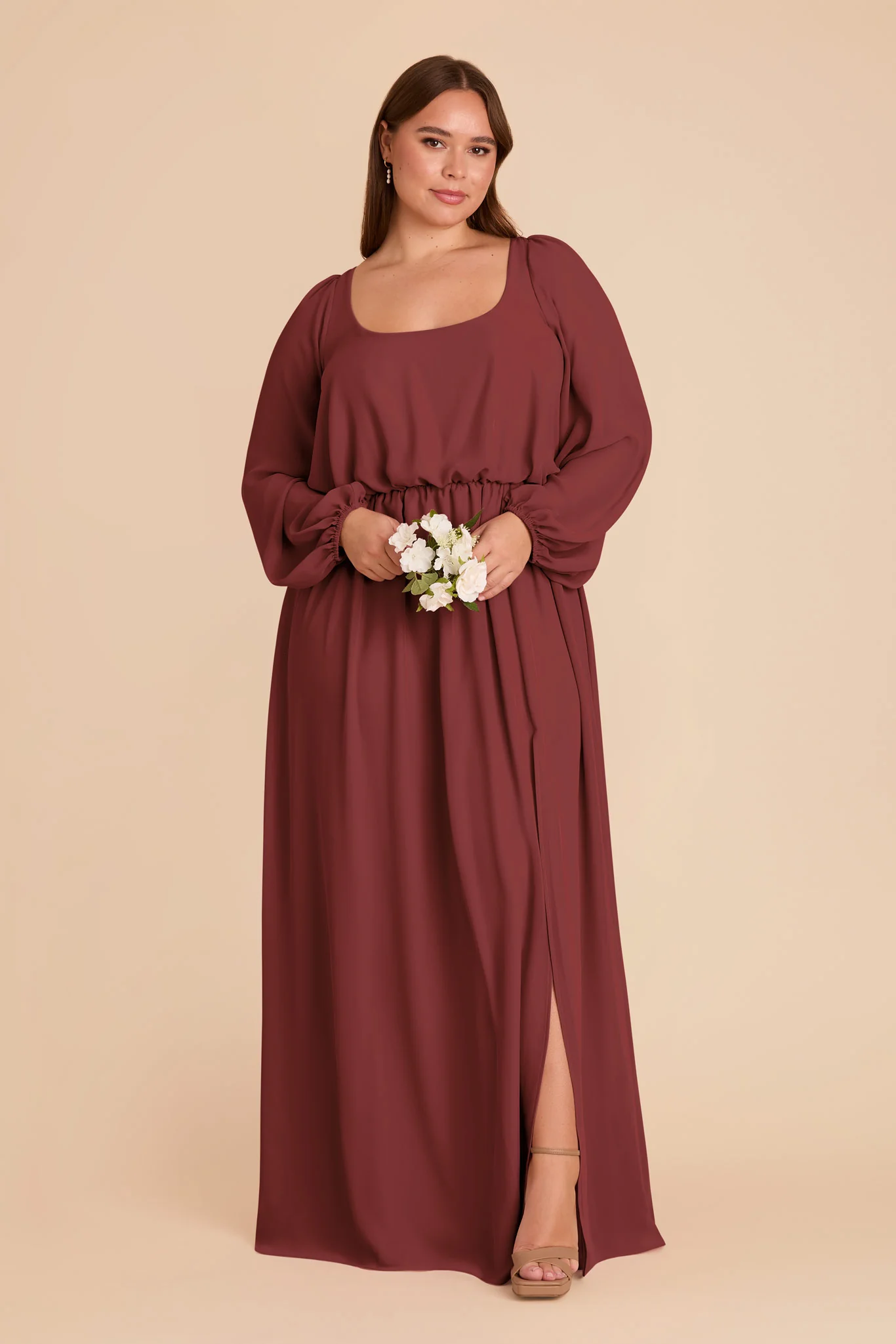 Eloise Chiffon Dress - Rosewood - Image 7