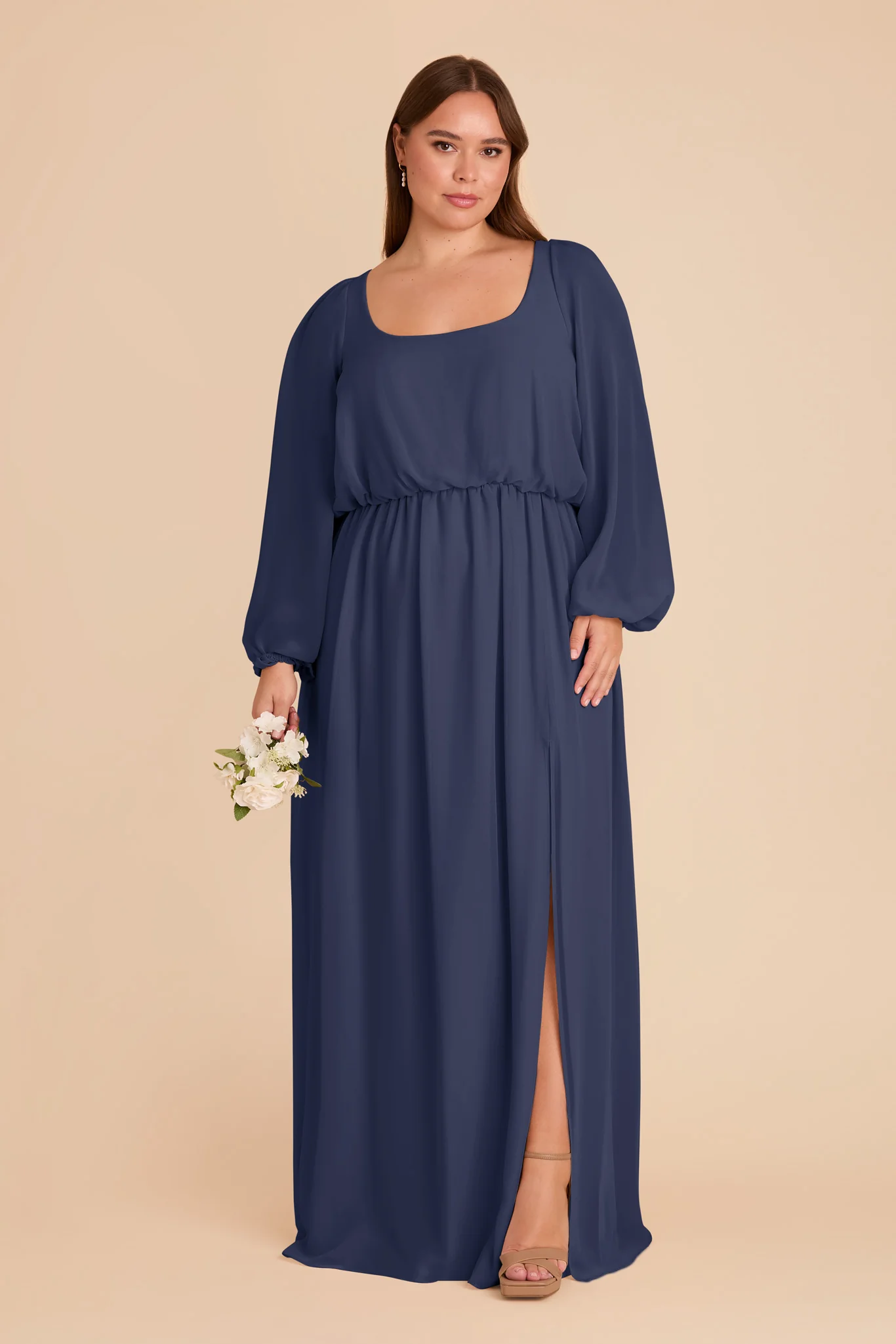 Eloise Chiffon Dress - Slate Blue - Image 2