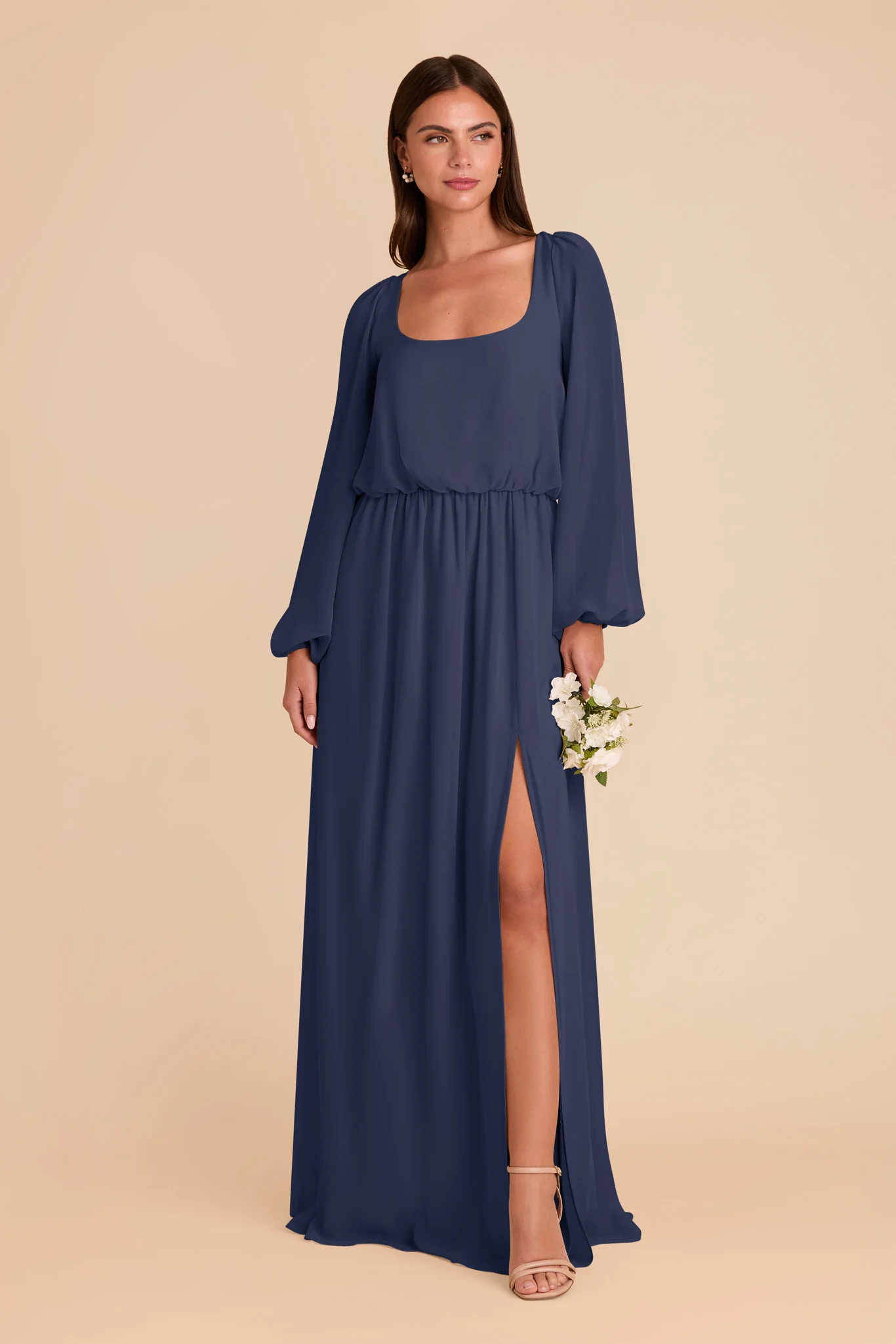 Eloise Chiffon Dress - Slate Blue - Image 3