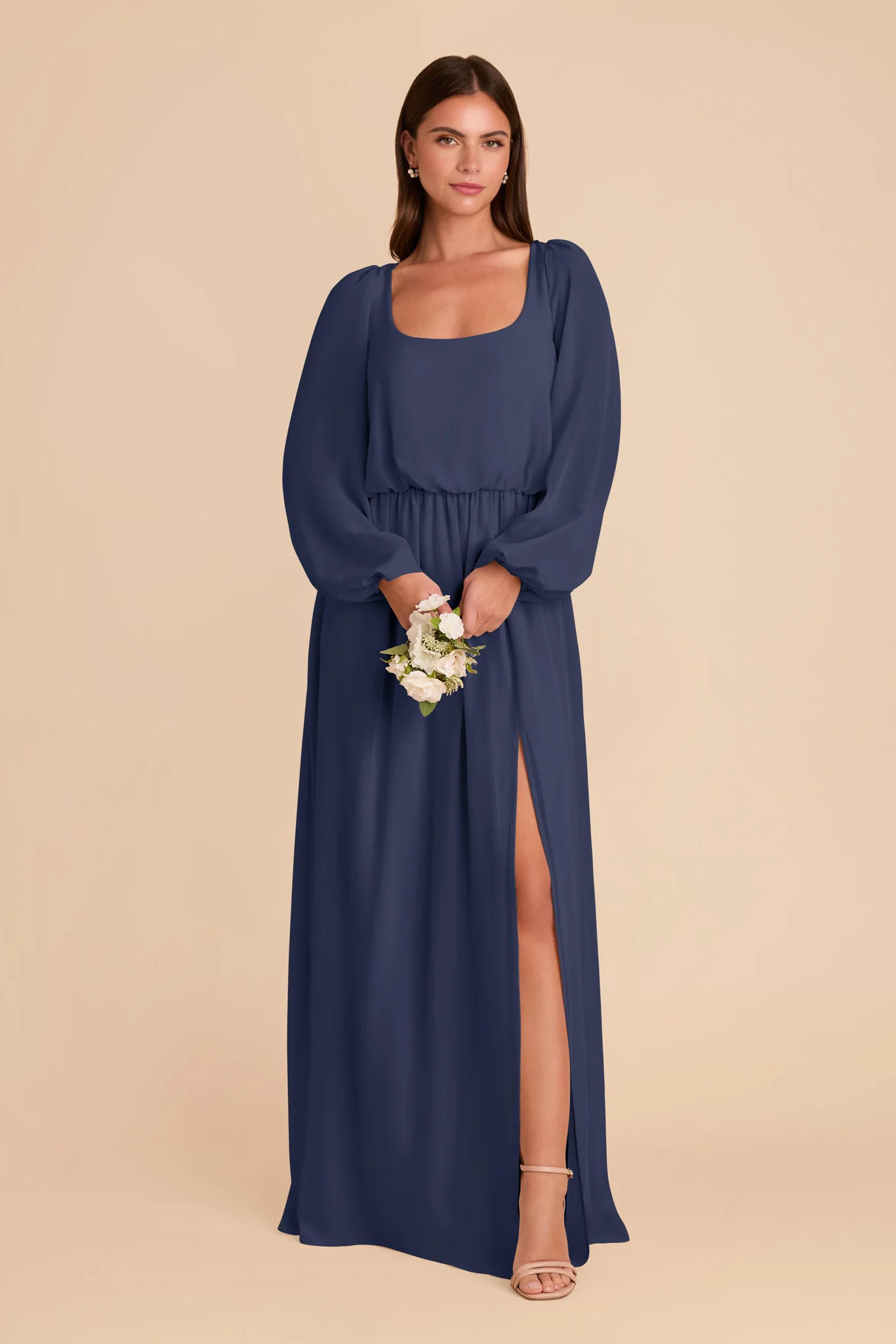 Eloise Chiffon Dress - Slate Blue - Image 4