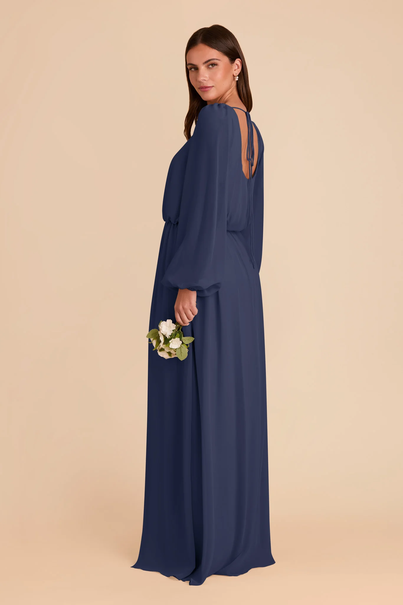 Eloise Chiffon Dress - Slate Blue - Image 5