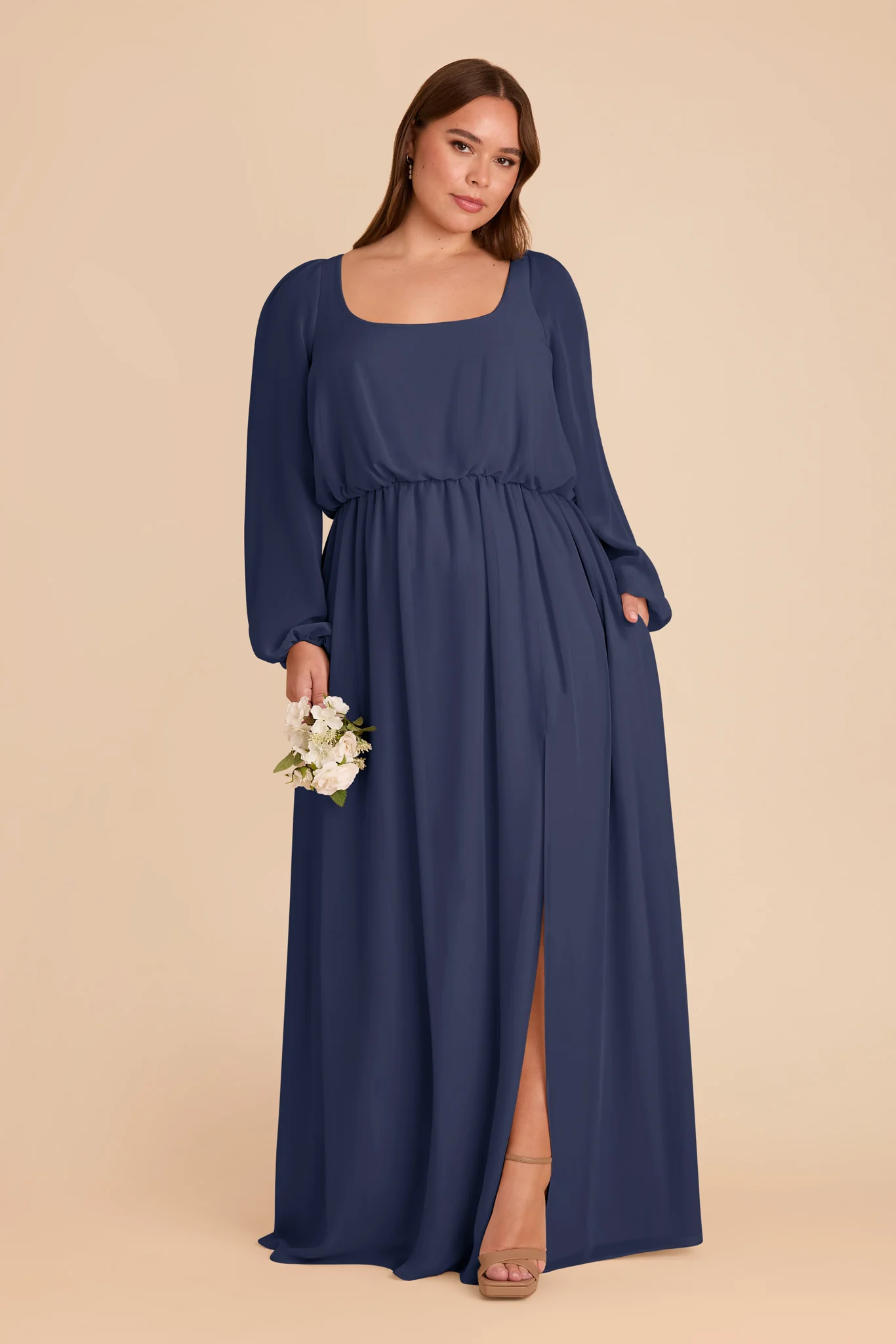 Eloise Chiffon Dress - Slate Blue - Image 9