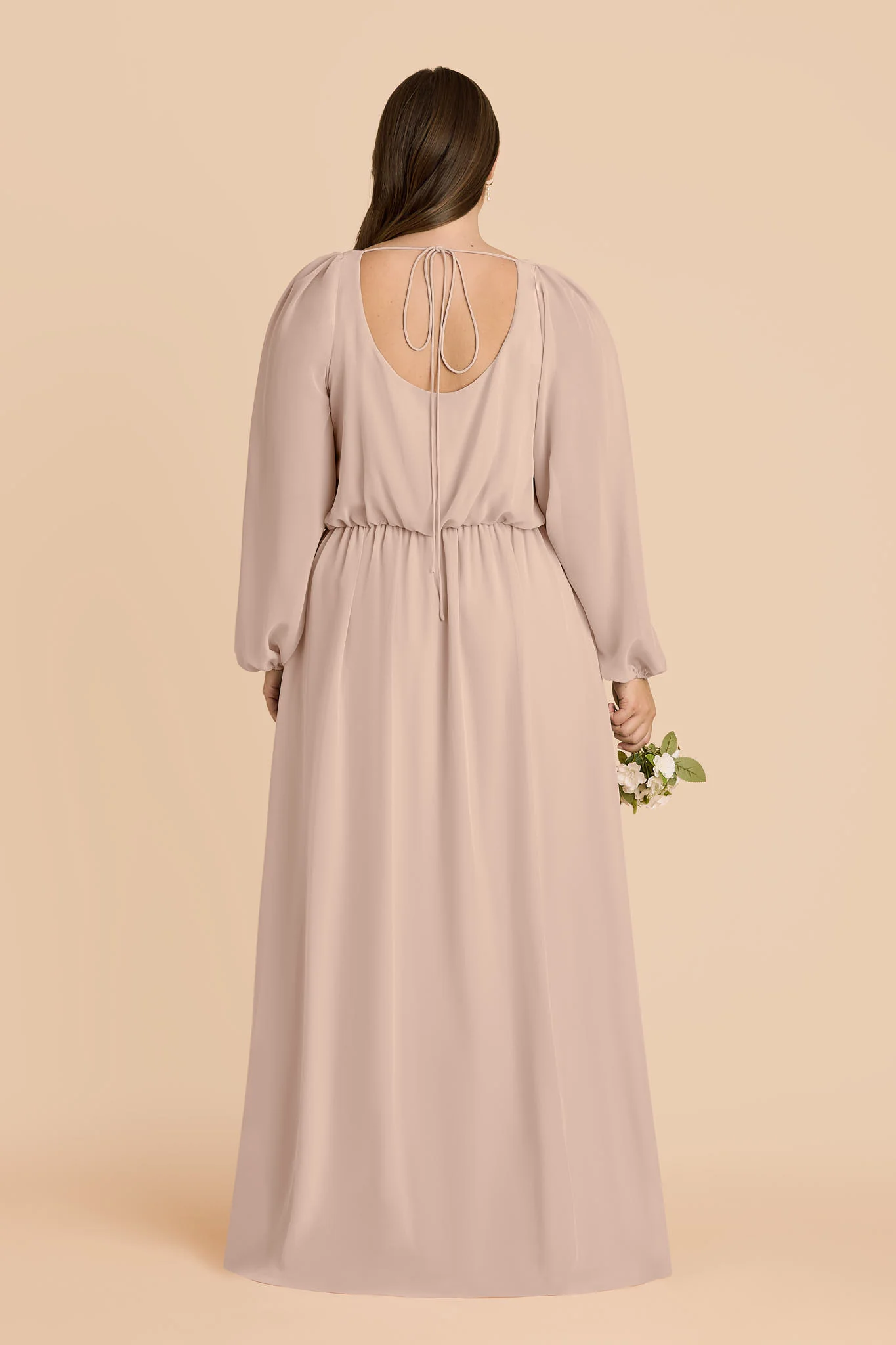 Eloise Chiffon Dress - Taupe - Image 7