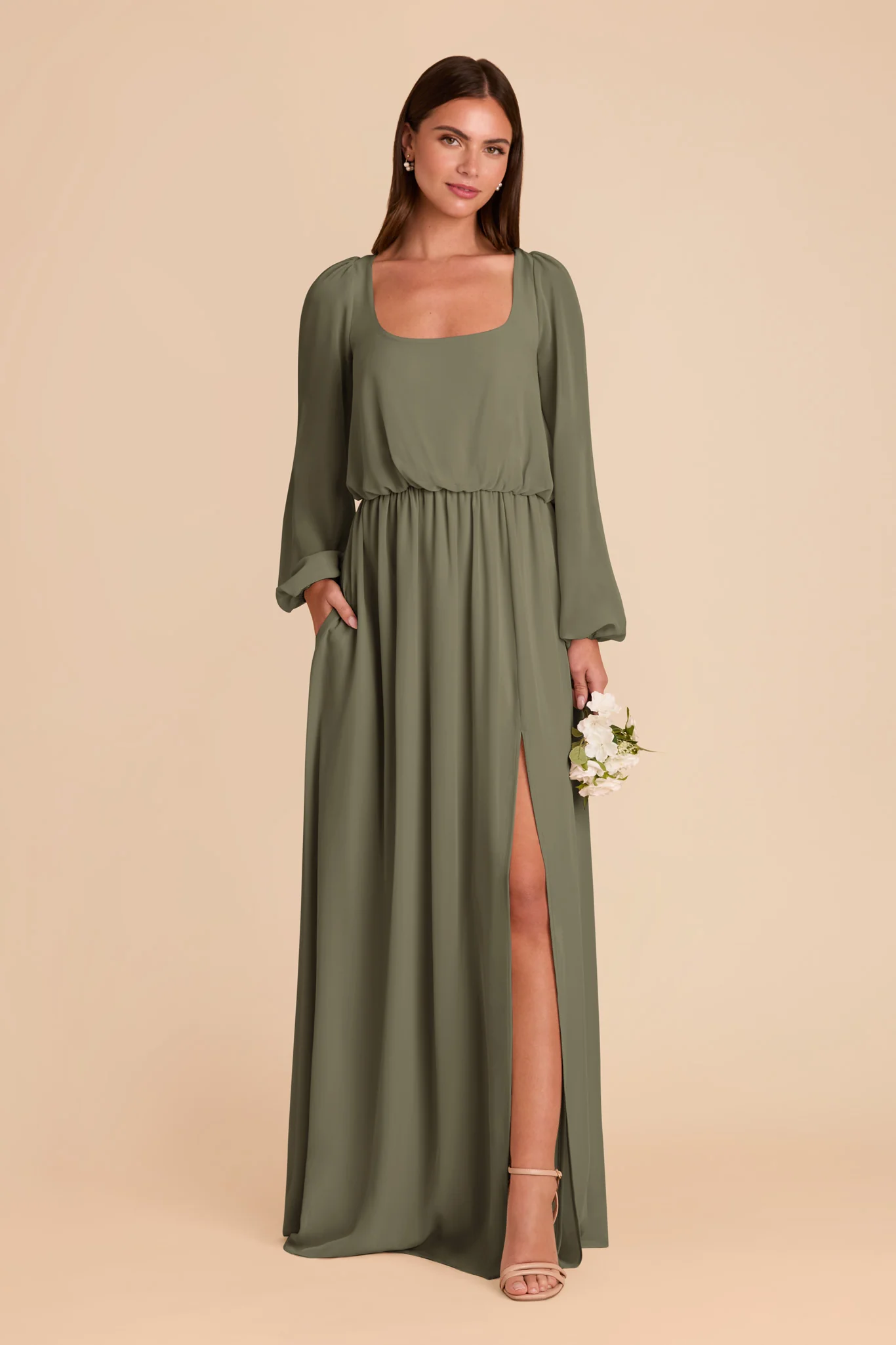 Eloise Chiffon Dress - Thyme