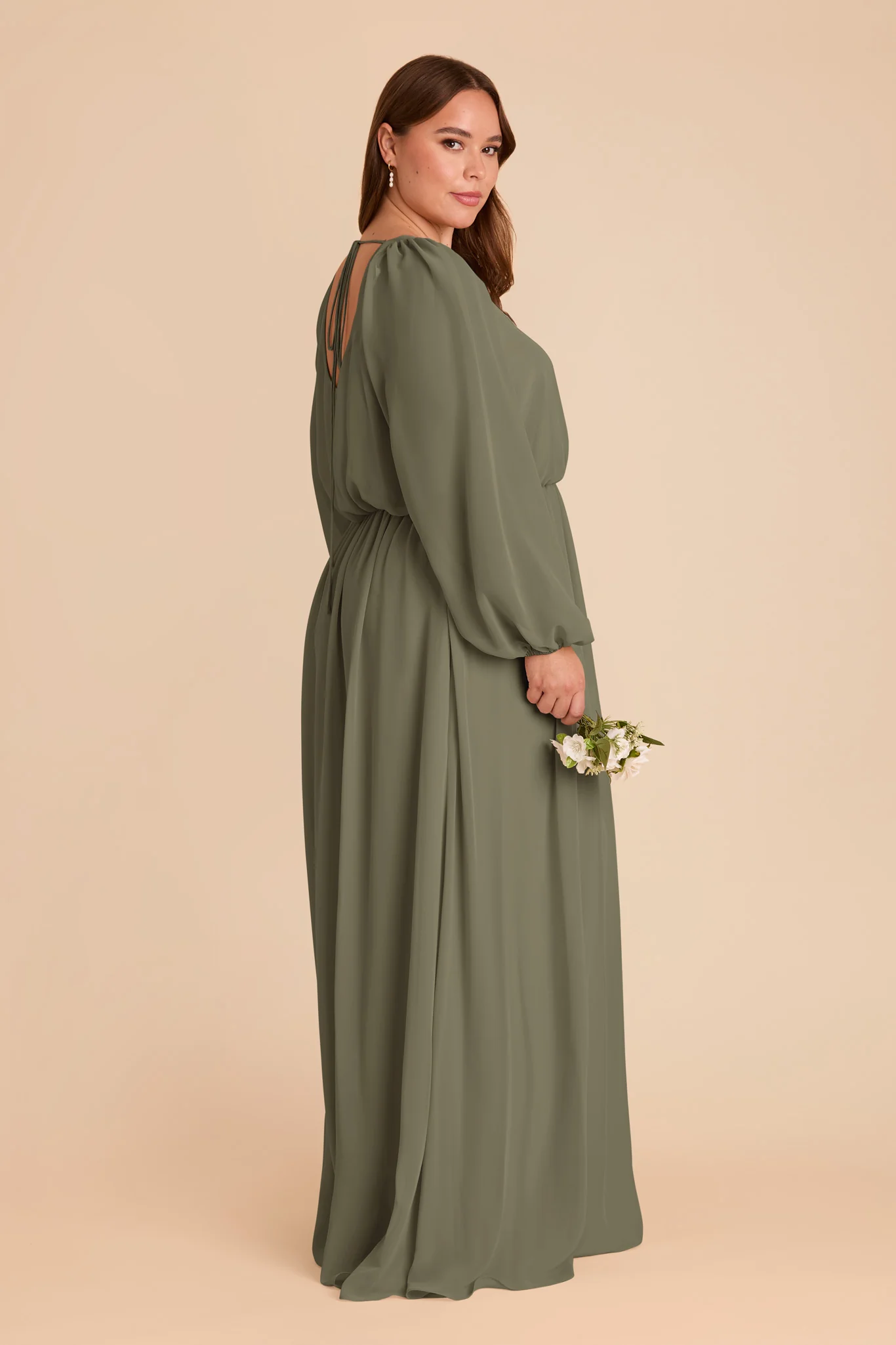 Eloise Chiffon Dress - Thyme - Image 10