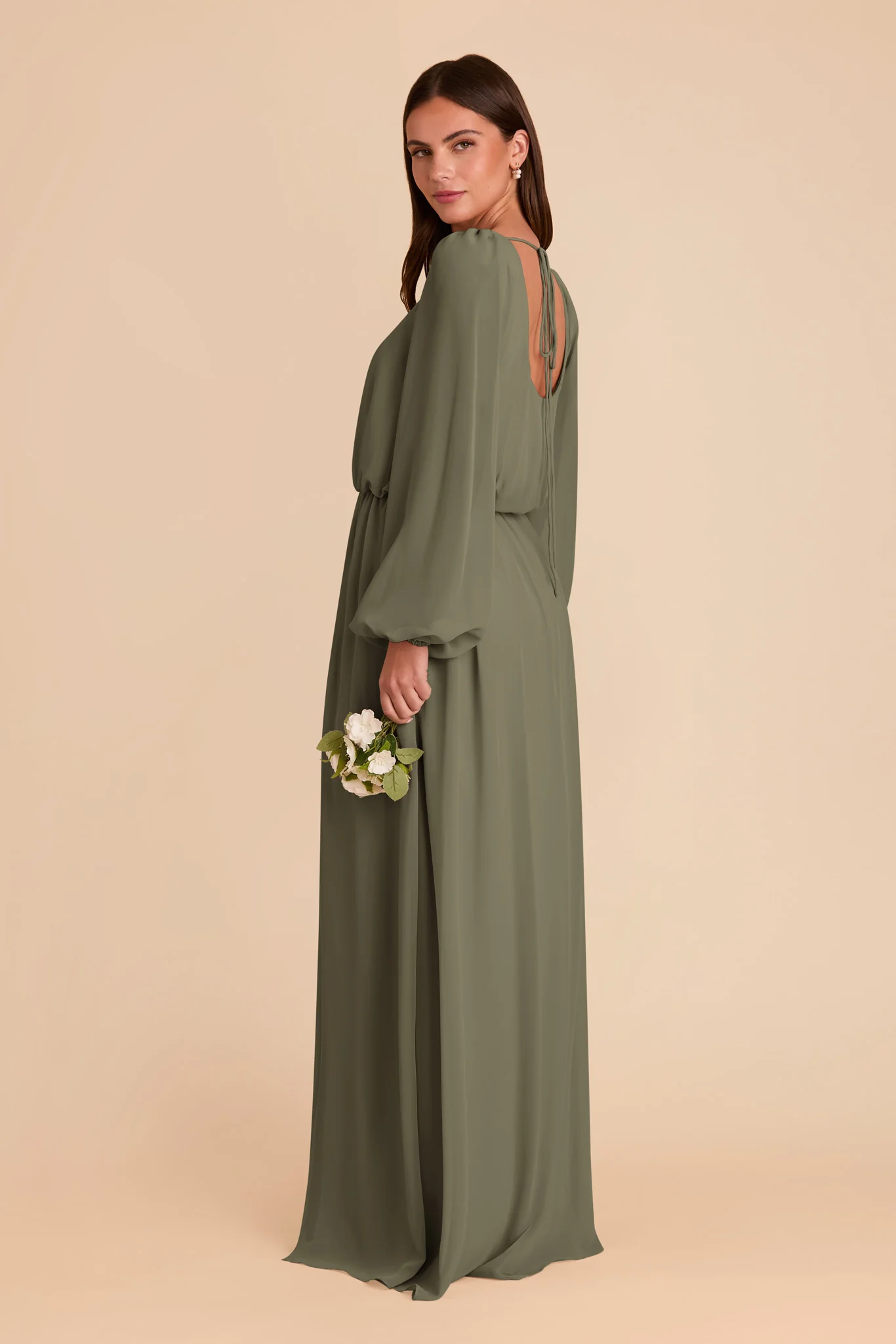 Eloise Chiffon Dress - Thyme - Image 5