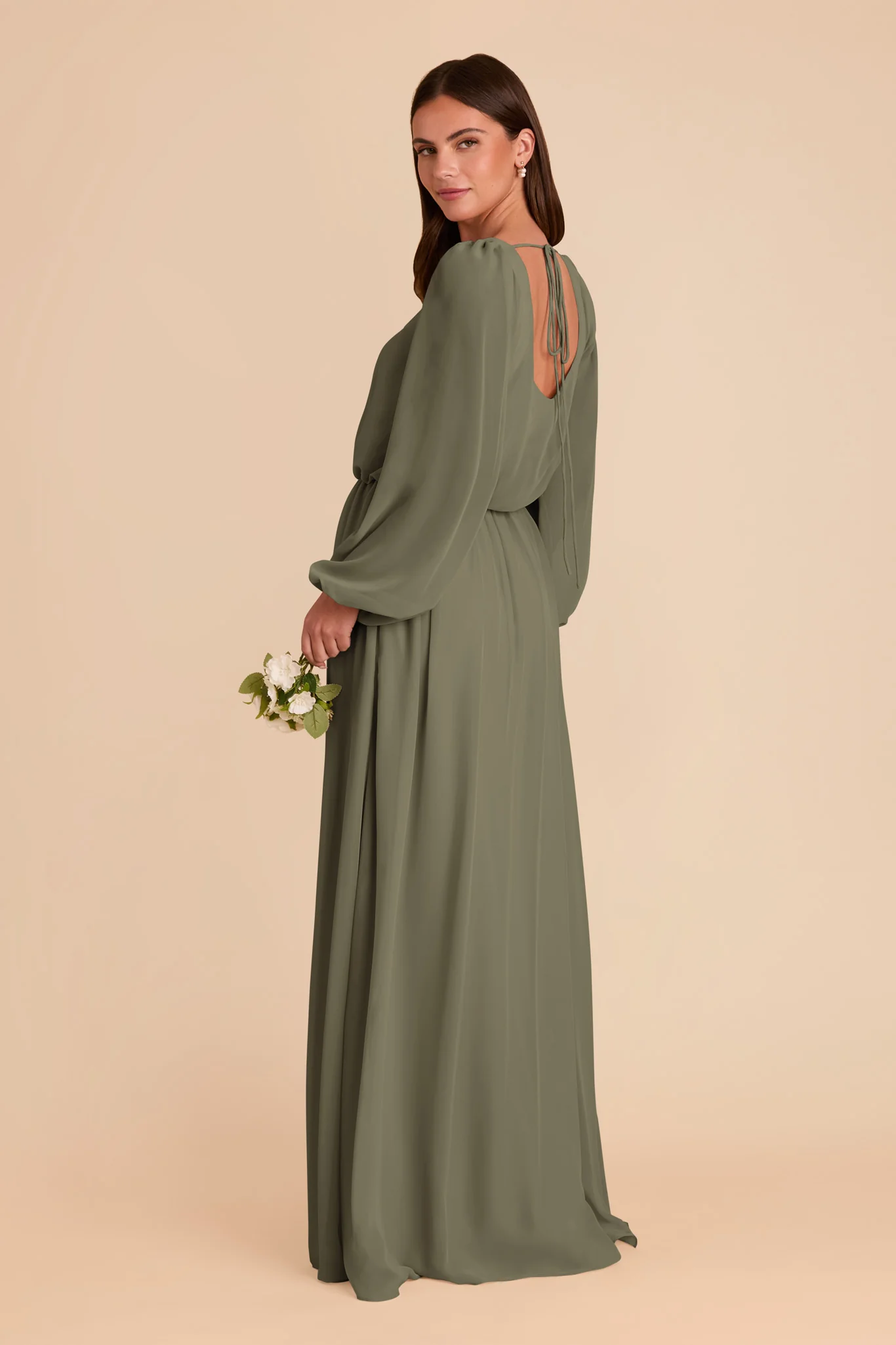 Eloise Chiffon Dress - Thyme - Image 6