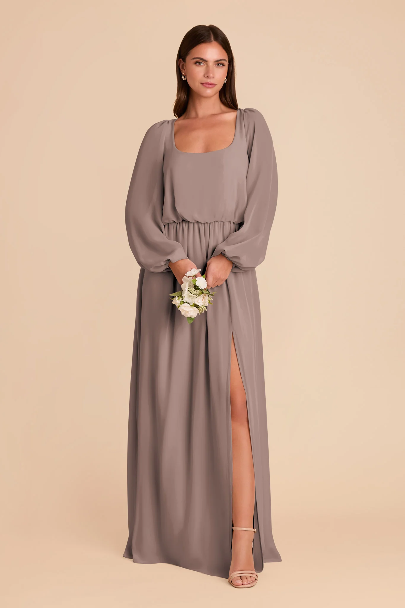 Eloise Chiffon Dress - Toffee