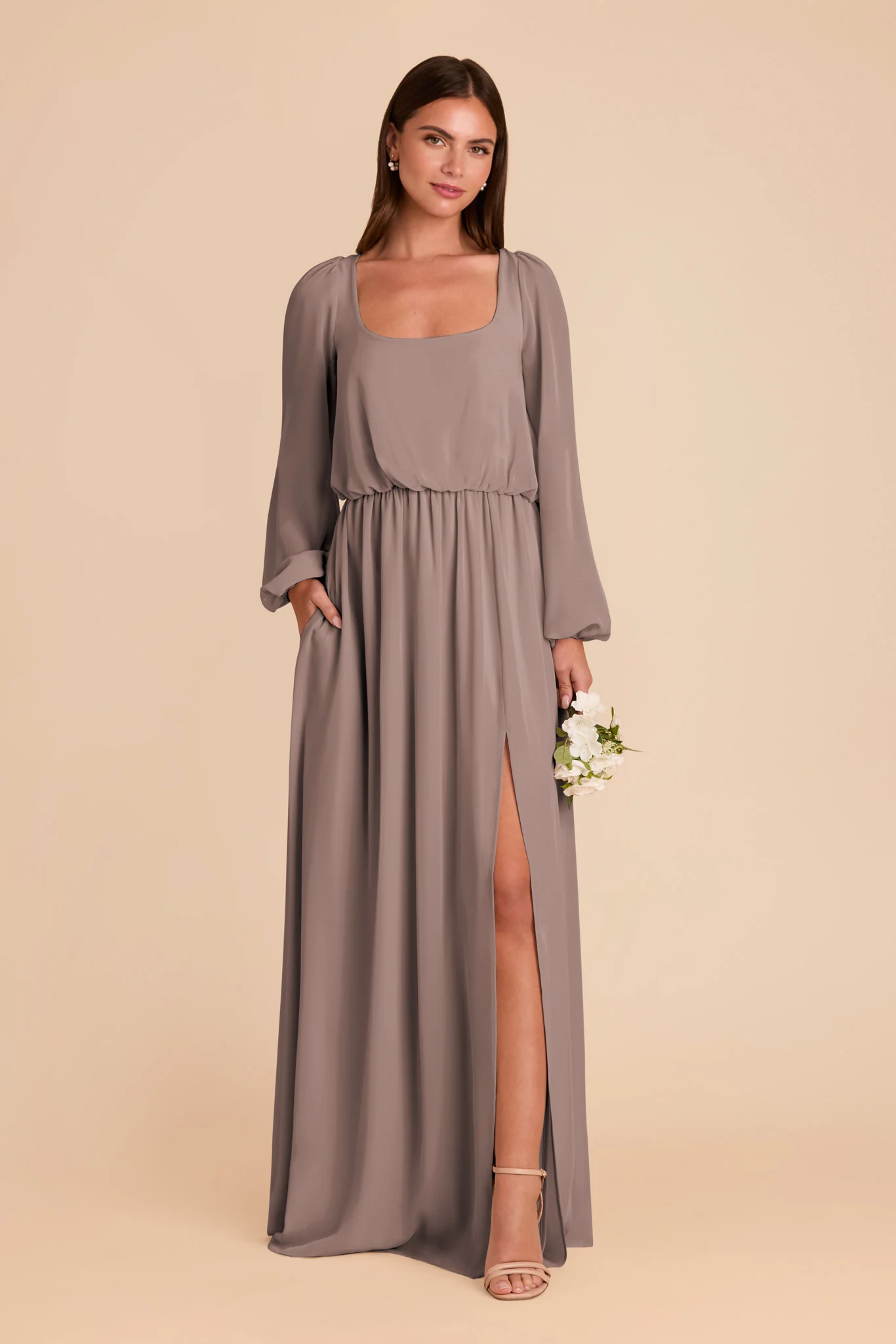 Eloise Chiffon Dress - Toffee - Image 4